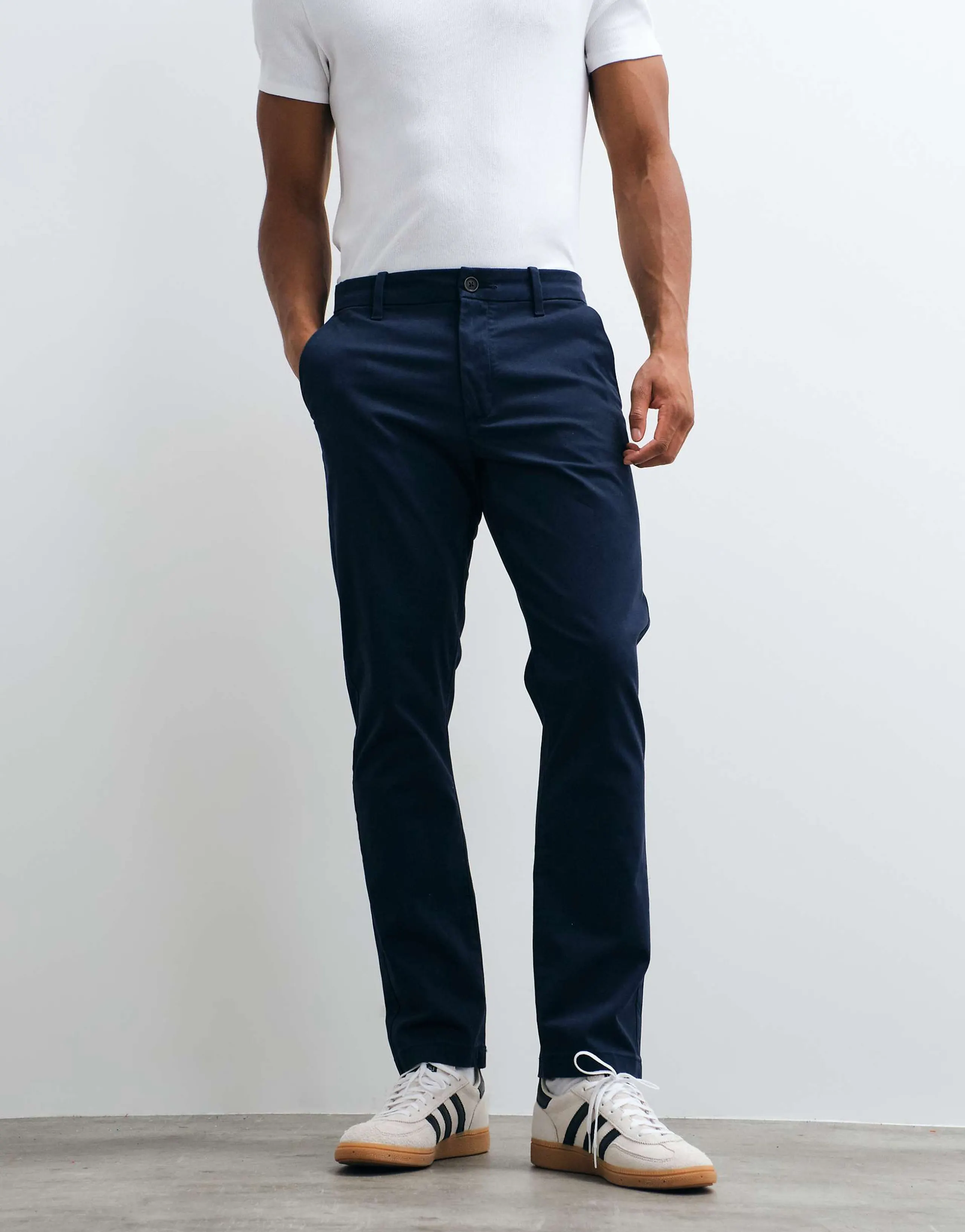 ASOS DESIGN slim chinos in navy
