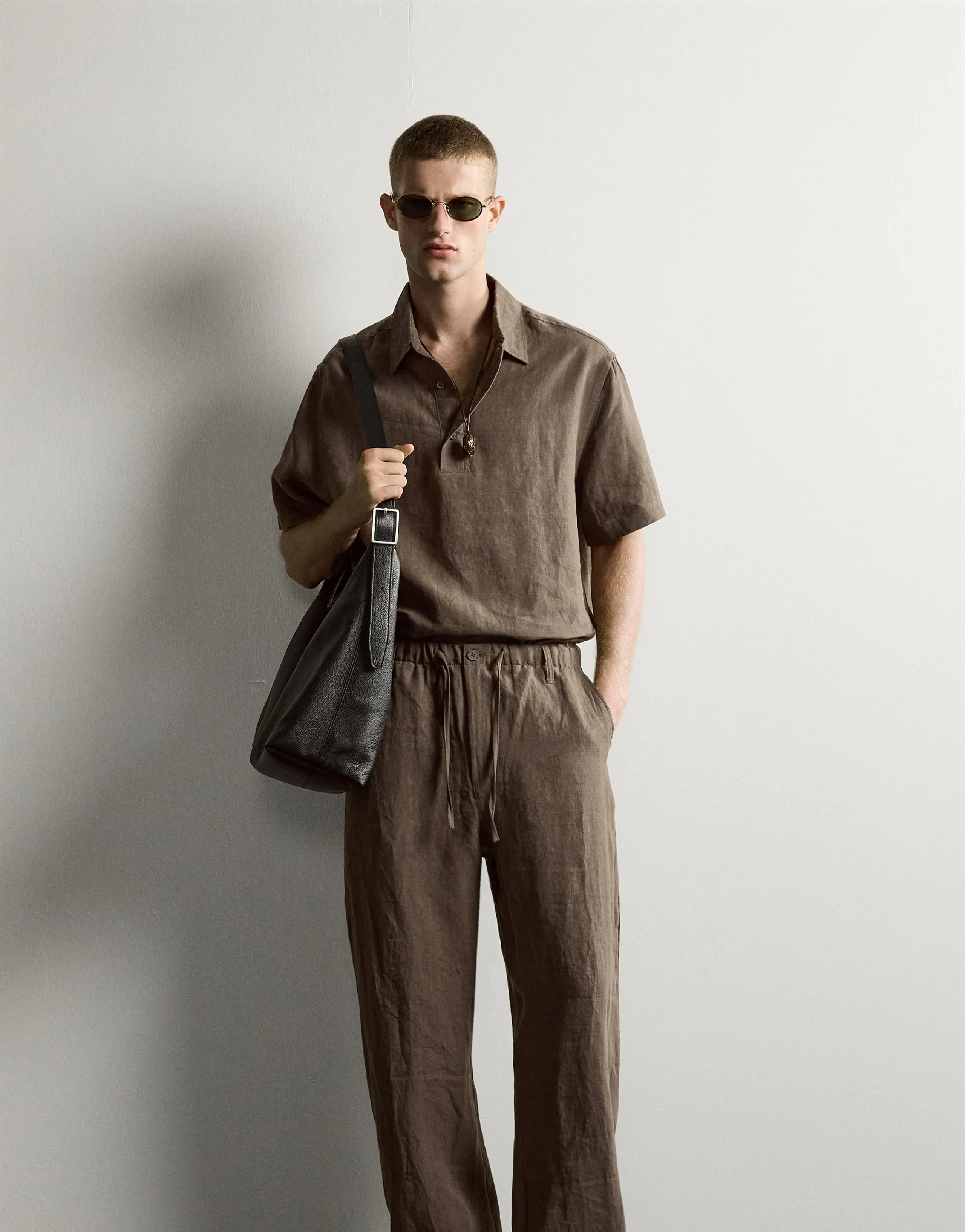 BOXY FIT 100% LINEN POLO SHIRT