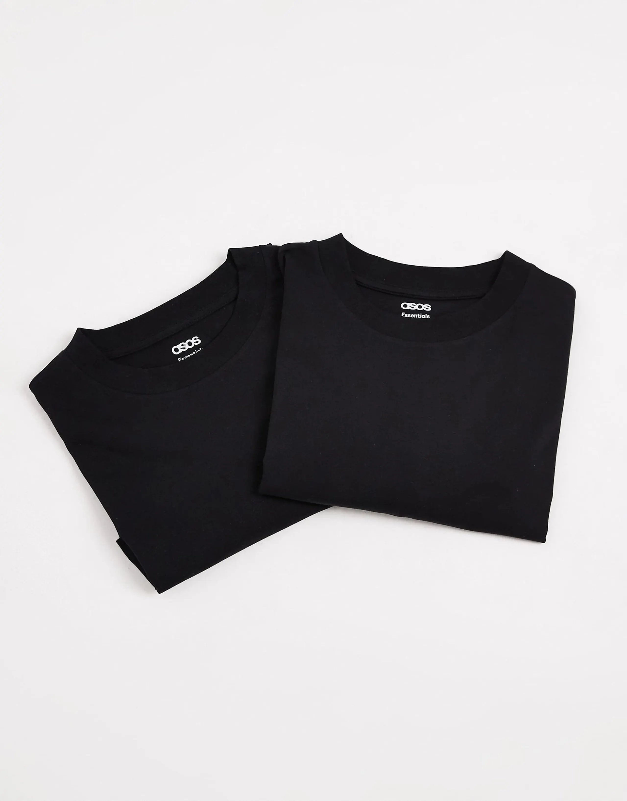 ASOS DESIGN essentials 2 pack relaxed T-shirts in black