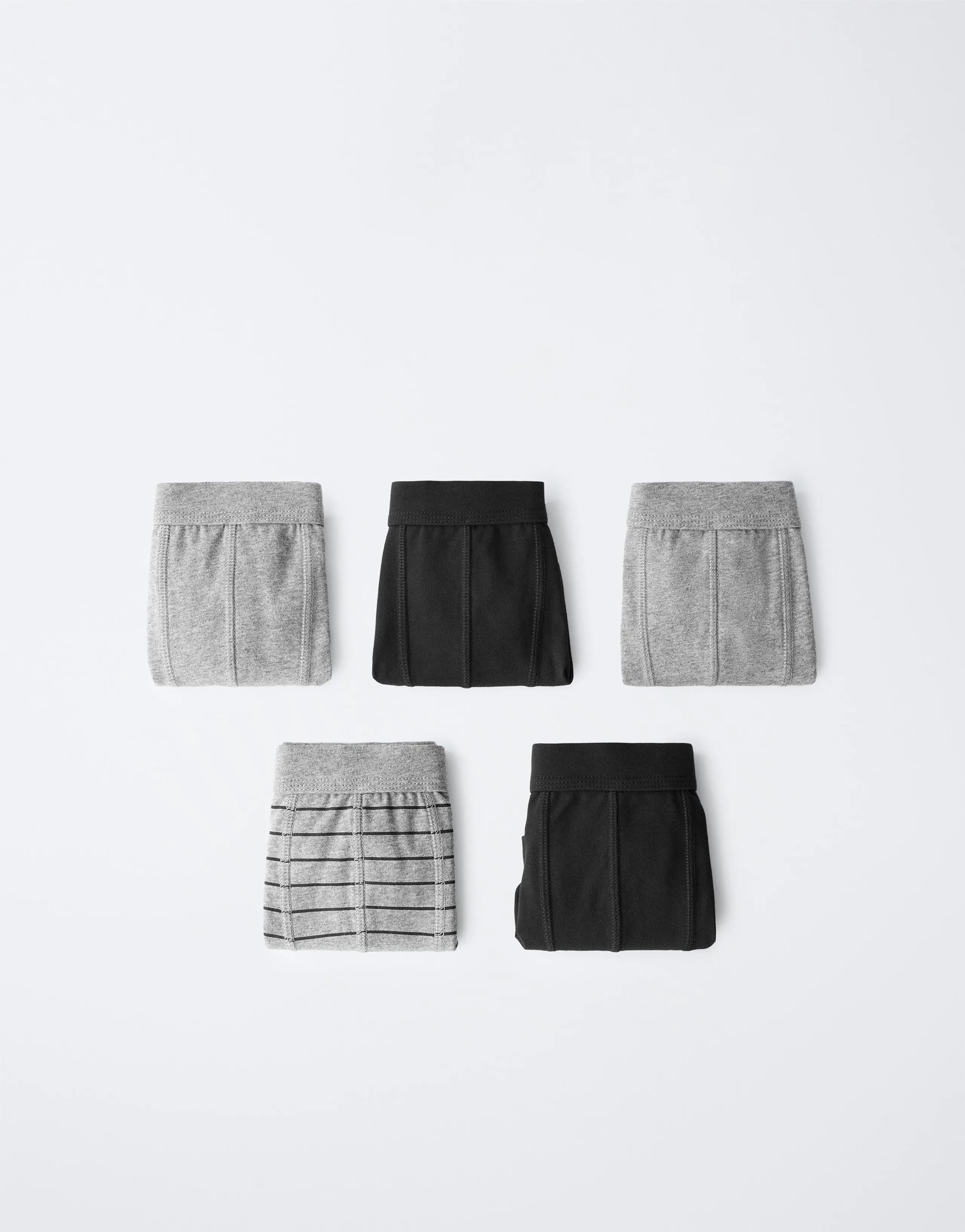 6-14 YEARS/ 5-PACK STRIPED AND PLAIN BOXERS