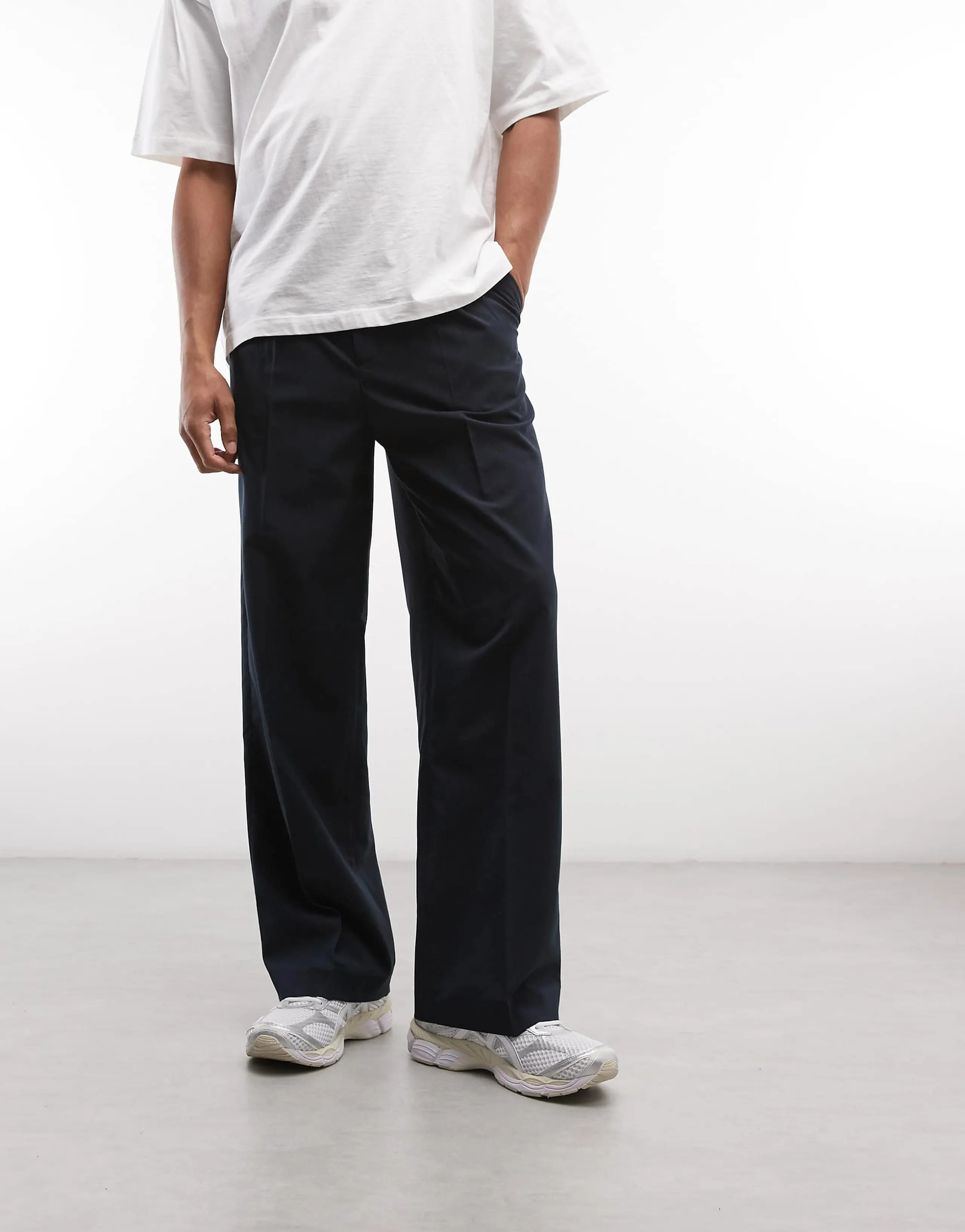 Weekday loose fit tailored pants in navy