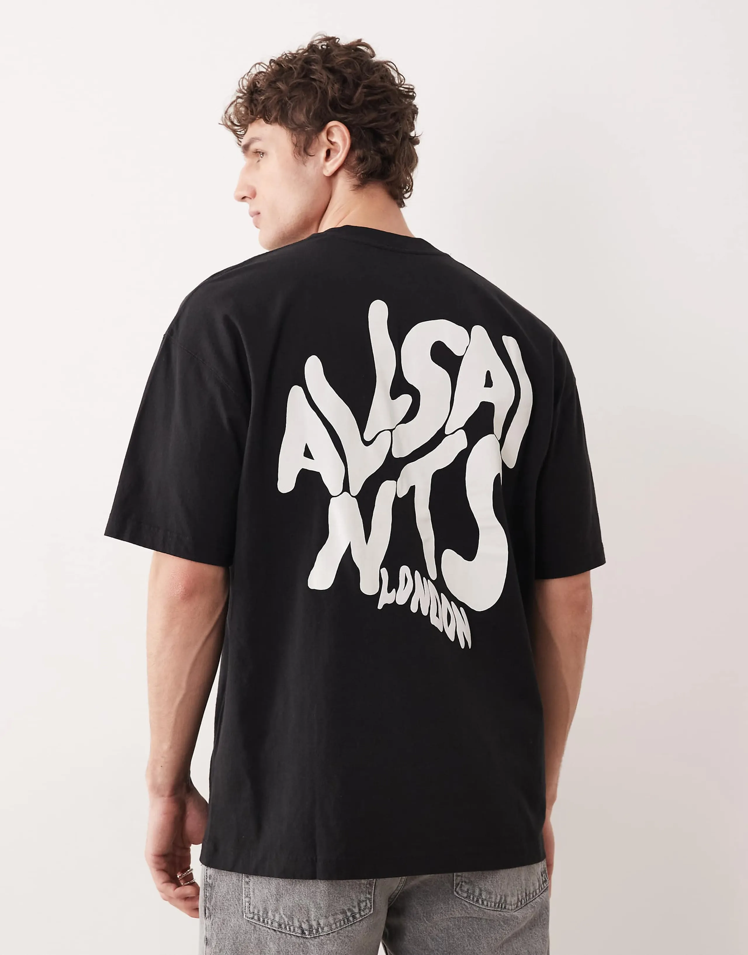 AllSaints Orlando back print t-shirt in black