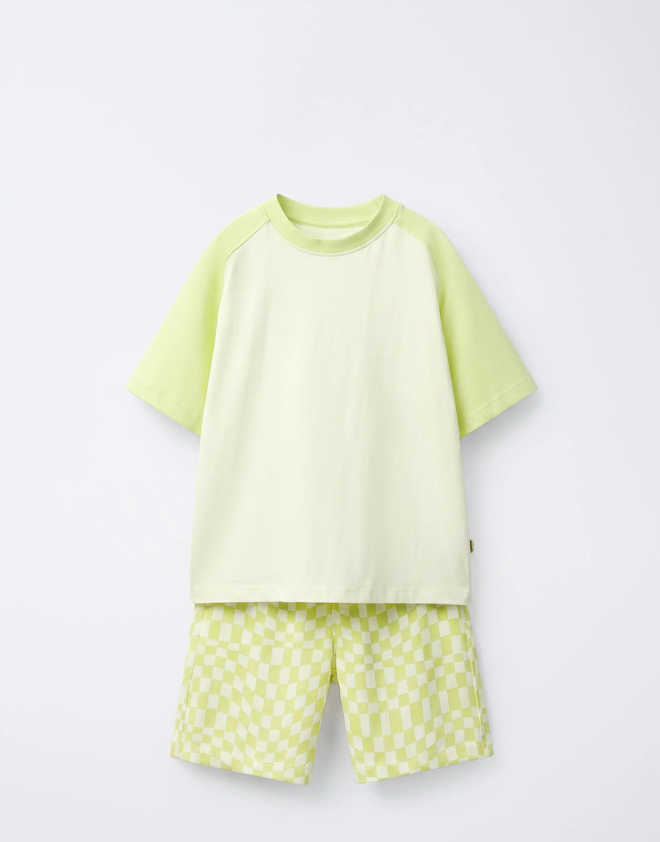 CHECKERBOARD T-SHIRT AND BERMUDA SHORTS SET