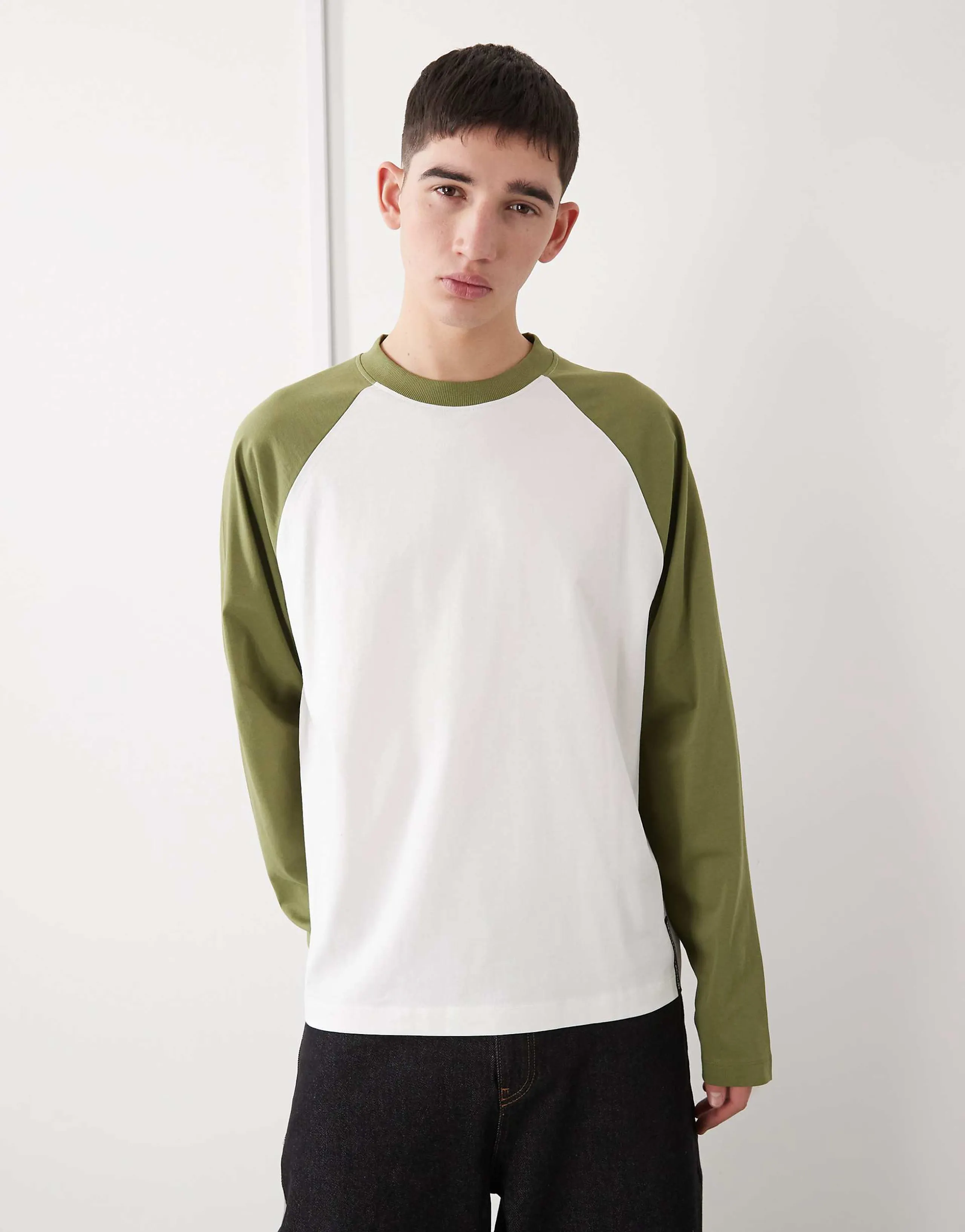 COLLUSION Circular Design Collection heavyweight raglan t-shirt in green