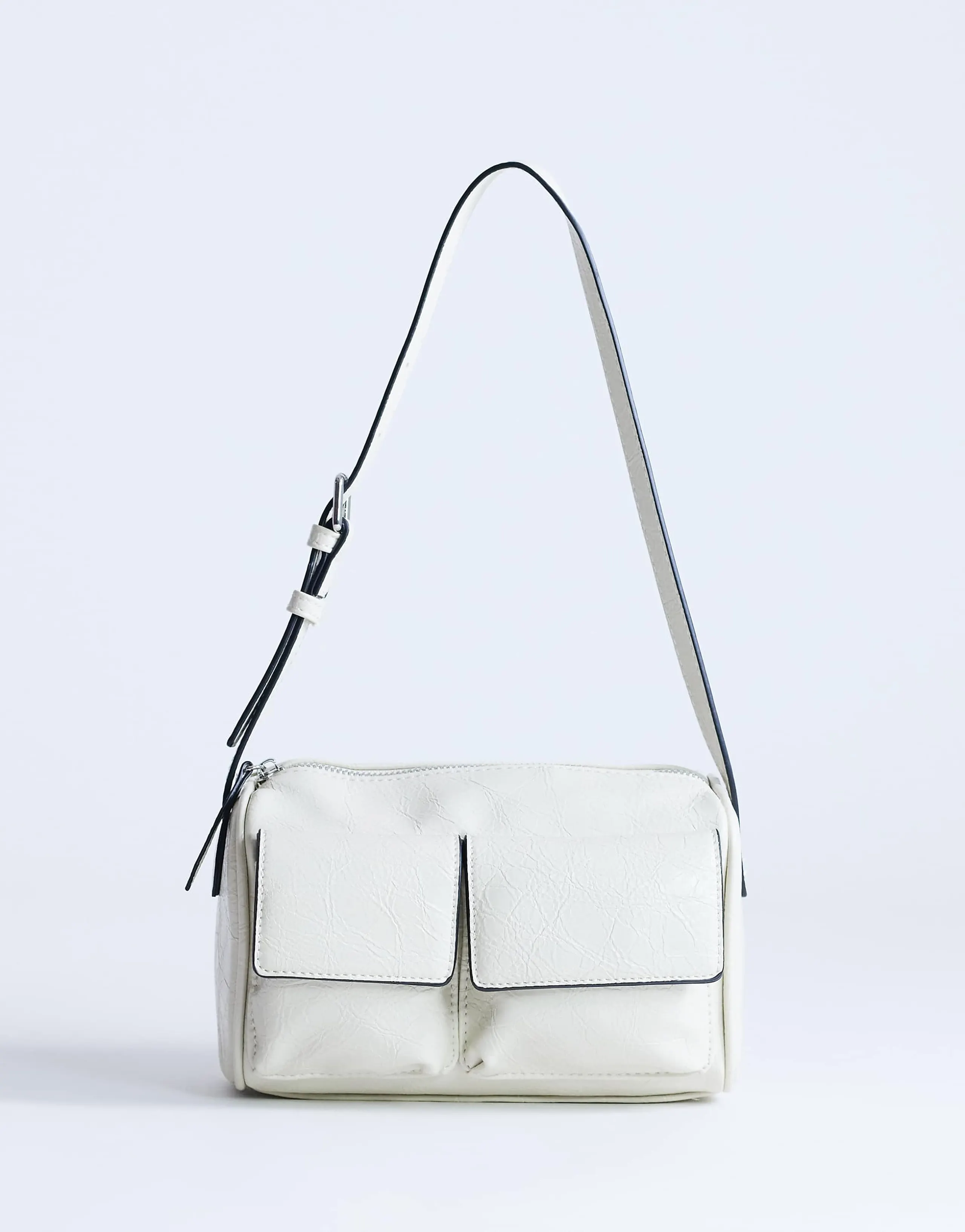 Topshop Safia front pocket shoulder bag in off white