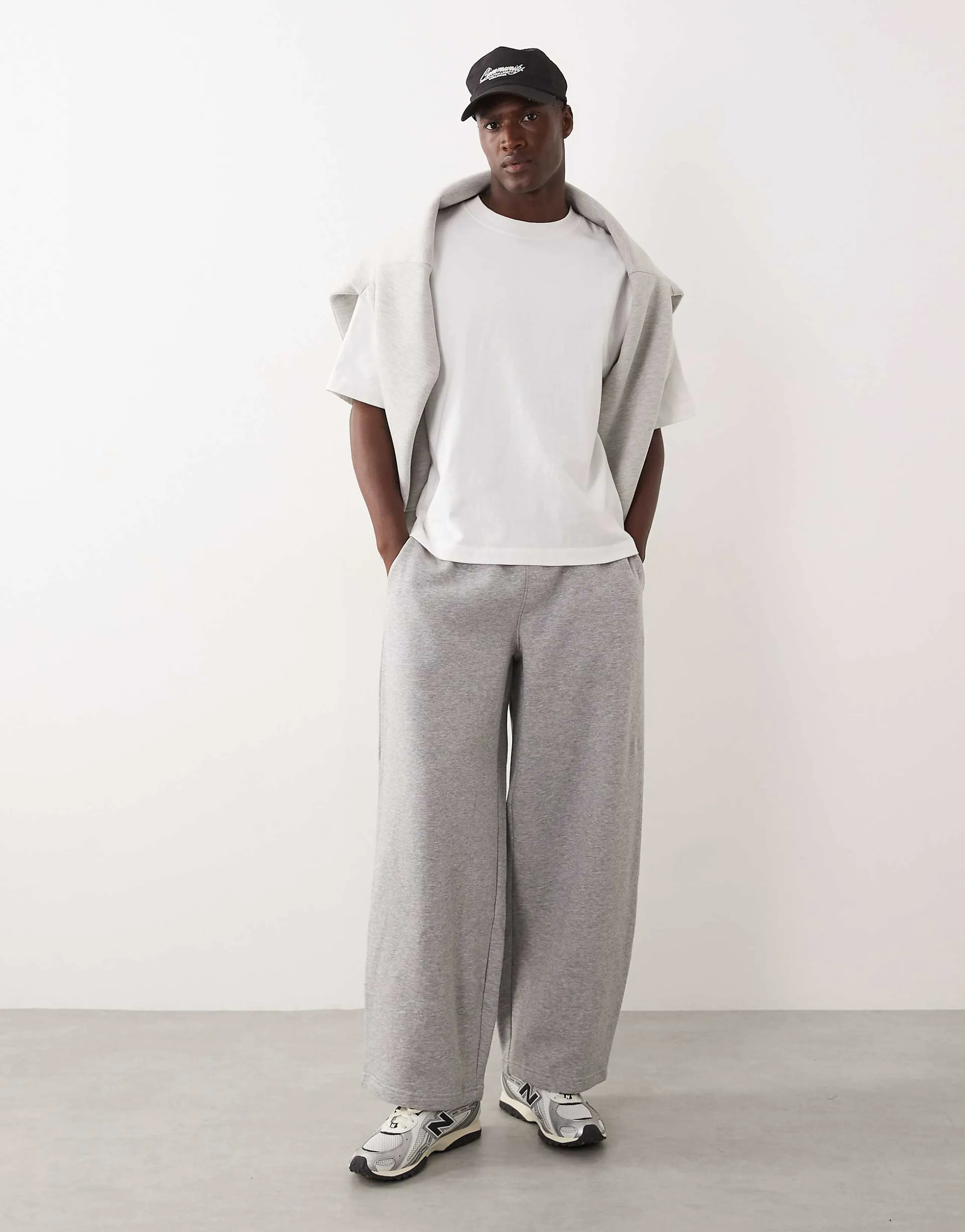  ASOS DESIGN oversized balloon sweatpants in gray heather