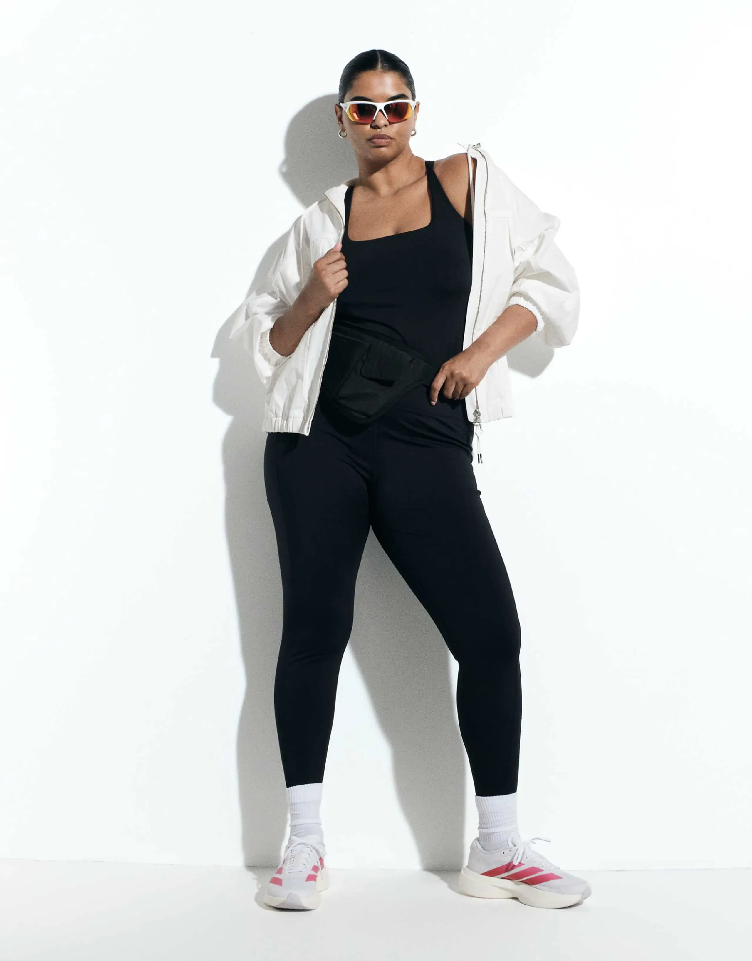 4505 Curve Icon active tie waist run leggings with phone pocket in black
