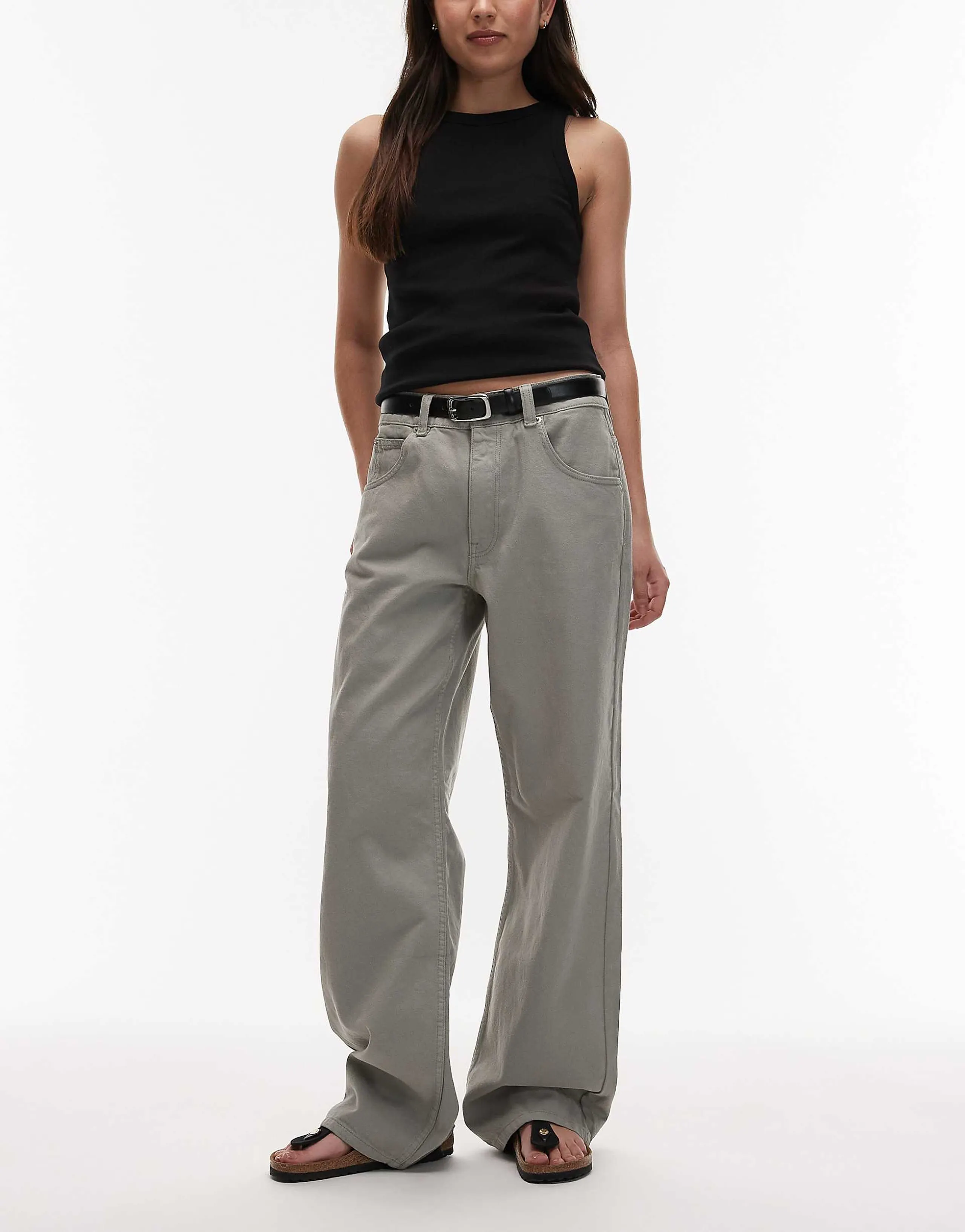 ASOS DESIGN low rise baggy jeans in washed sage