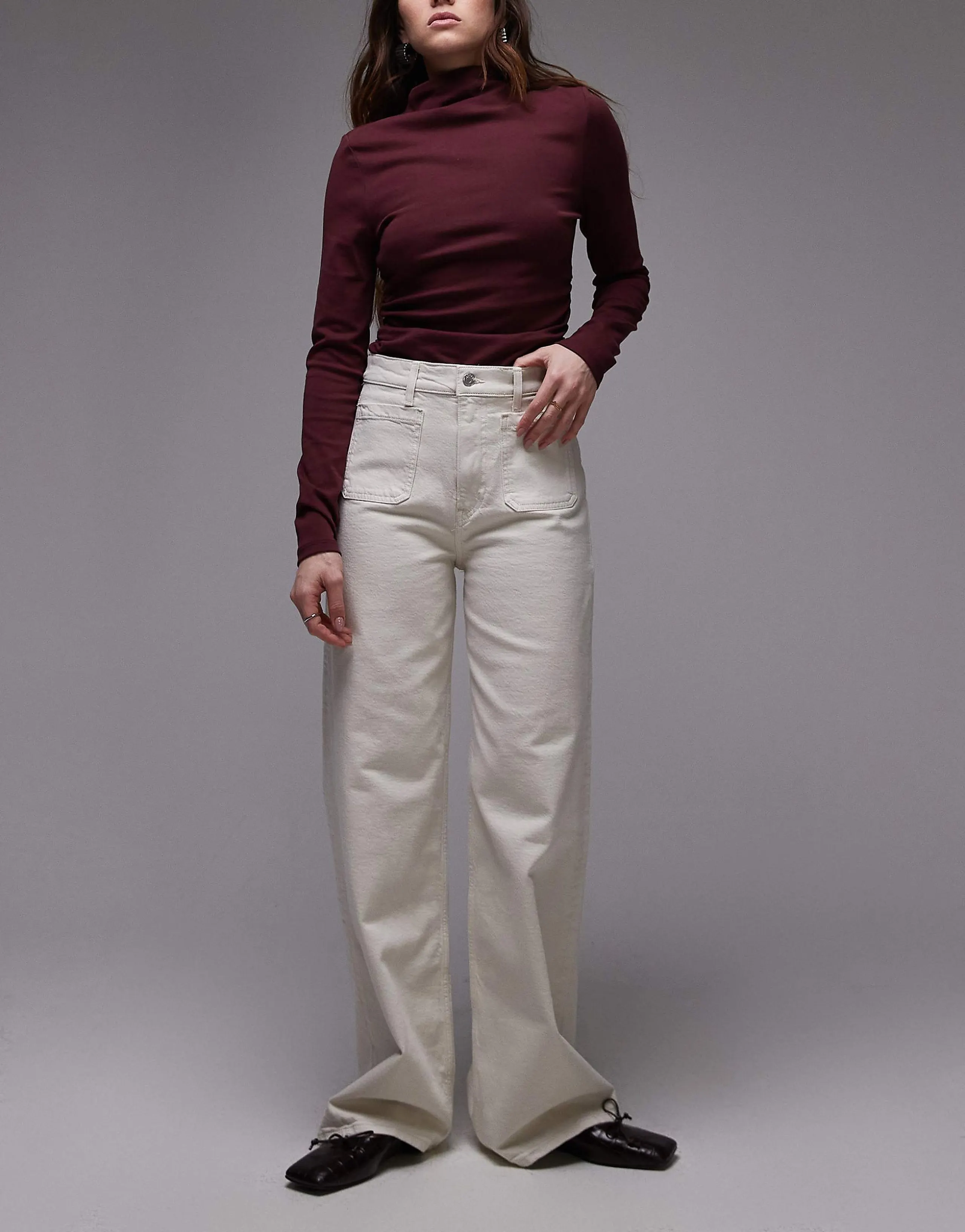 ARKET Lupine high rise wide leg jeans in winter white