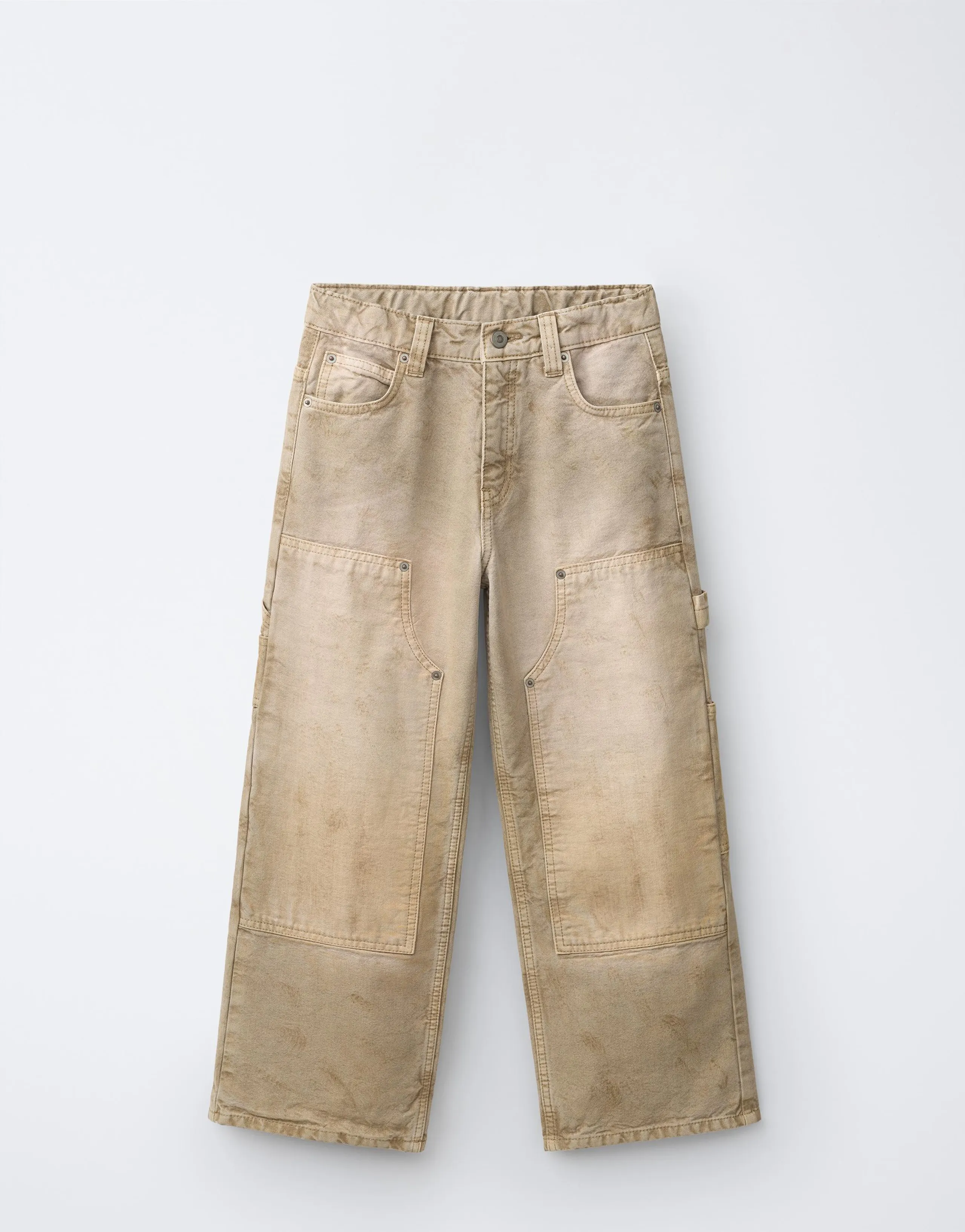 CANVAS WIDE-LEG TROUSERS
