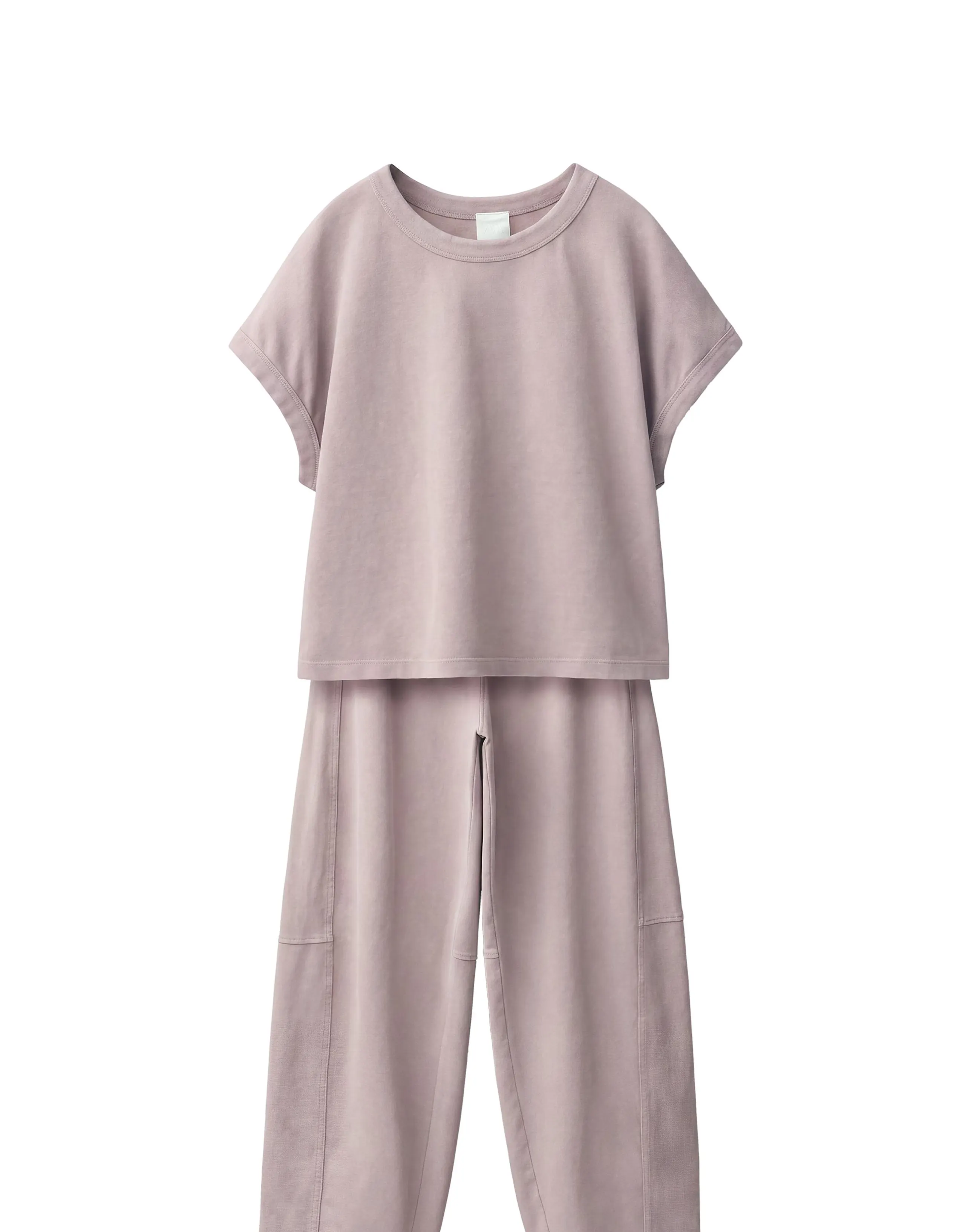 WASHED-EFFECT T-SHIRT AND BALLOON TROUSERS SET