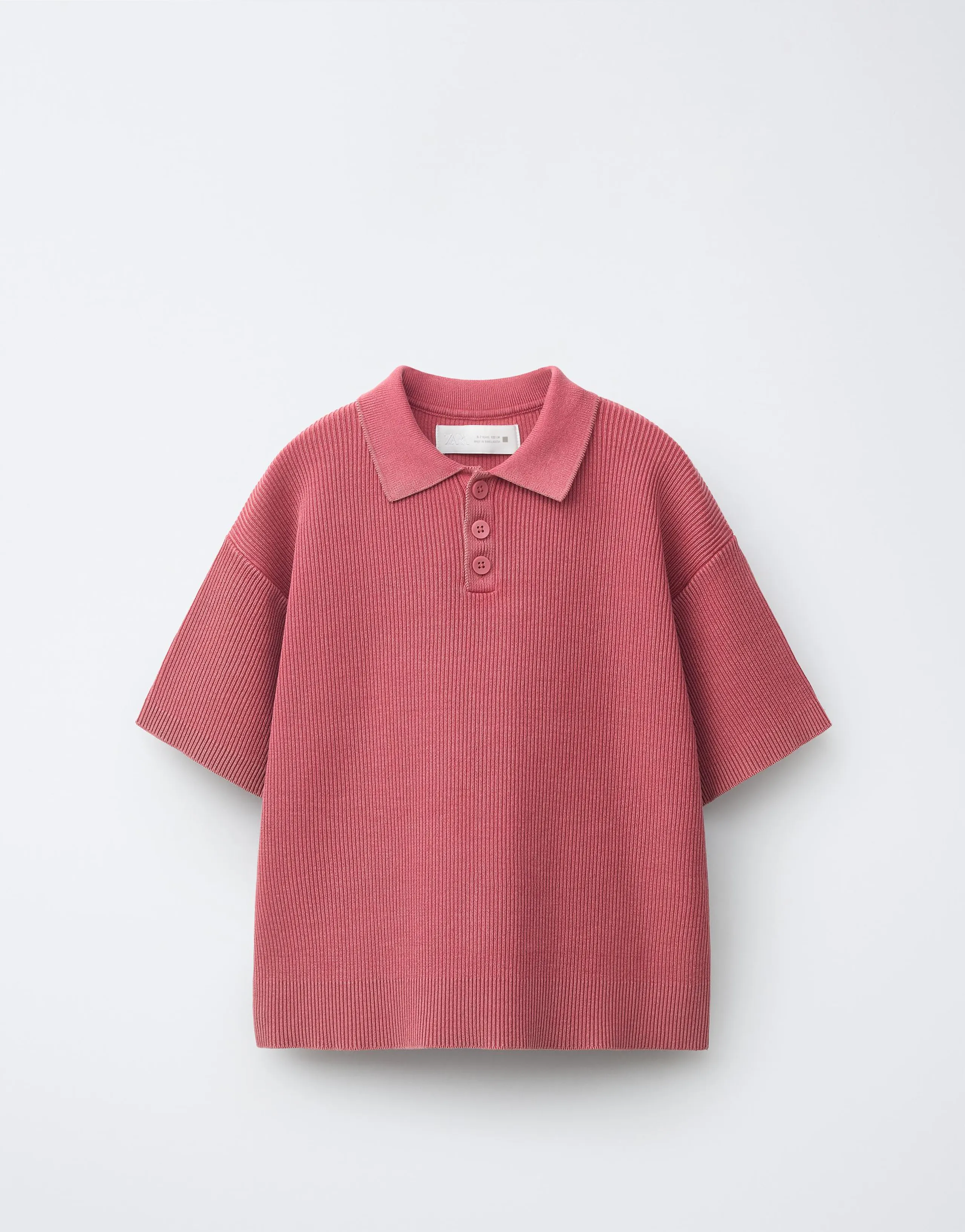 ACID-WASH RIBBED POLO SHIRT