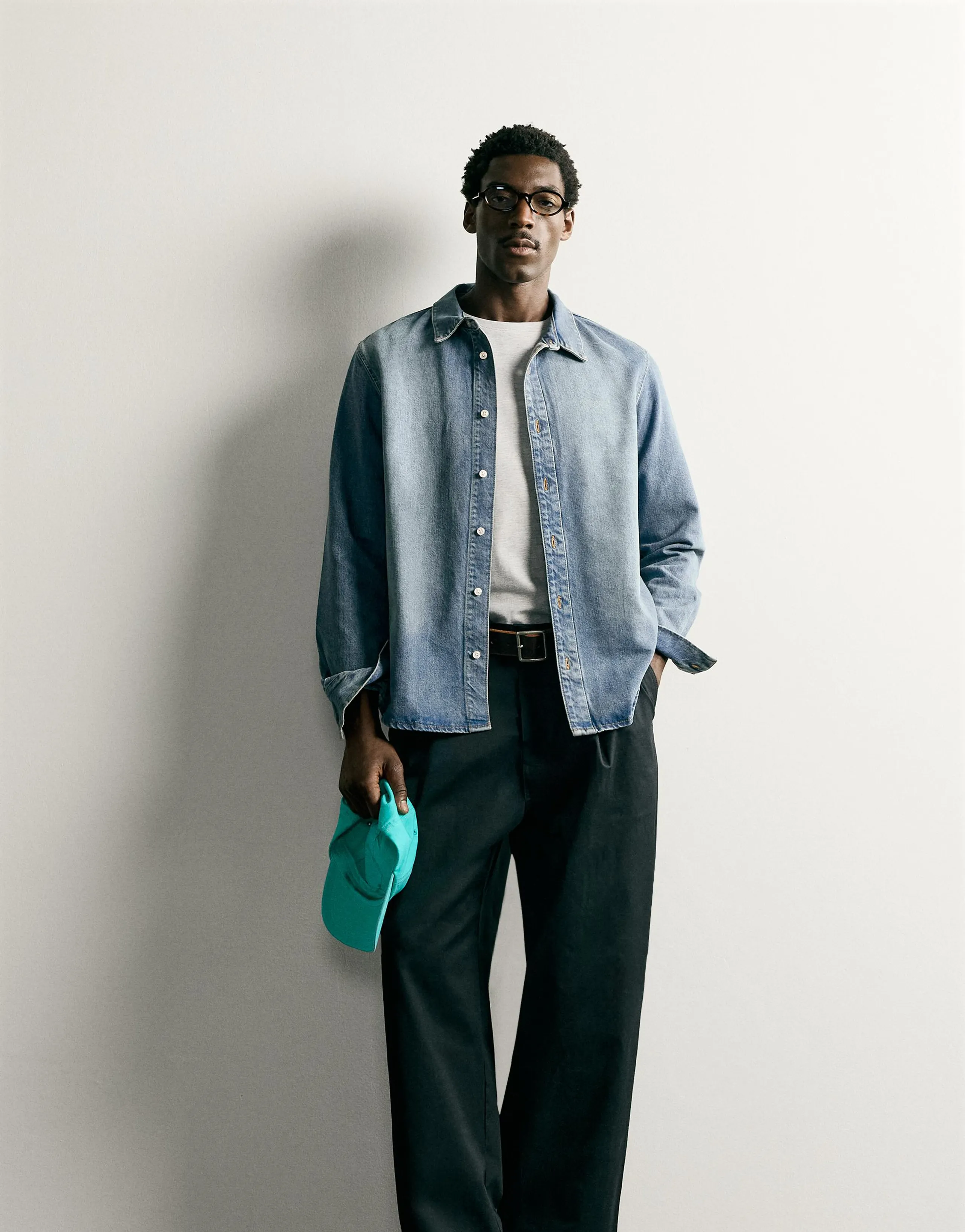 COTTON-LYOCELL DENIM OVERSHIRT