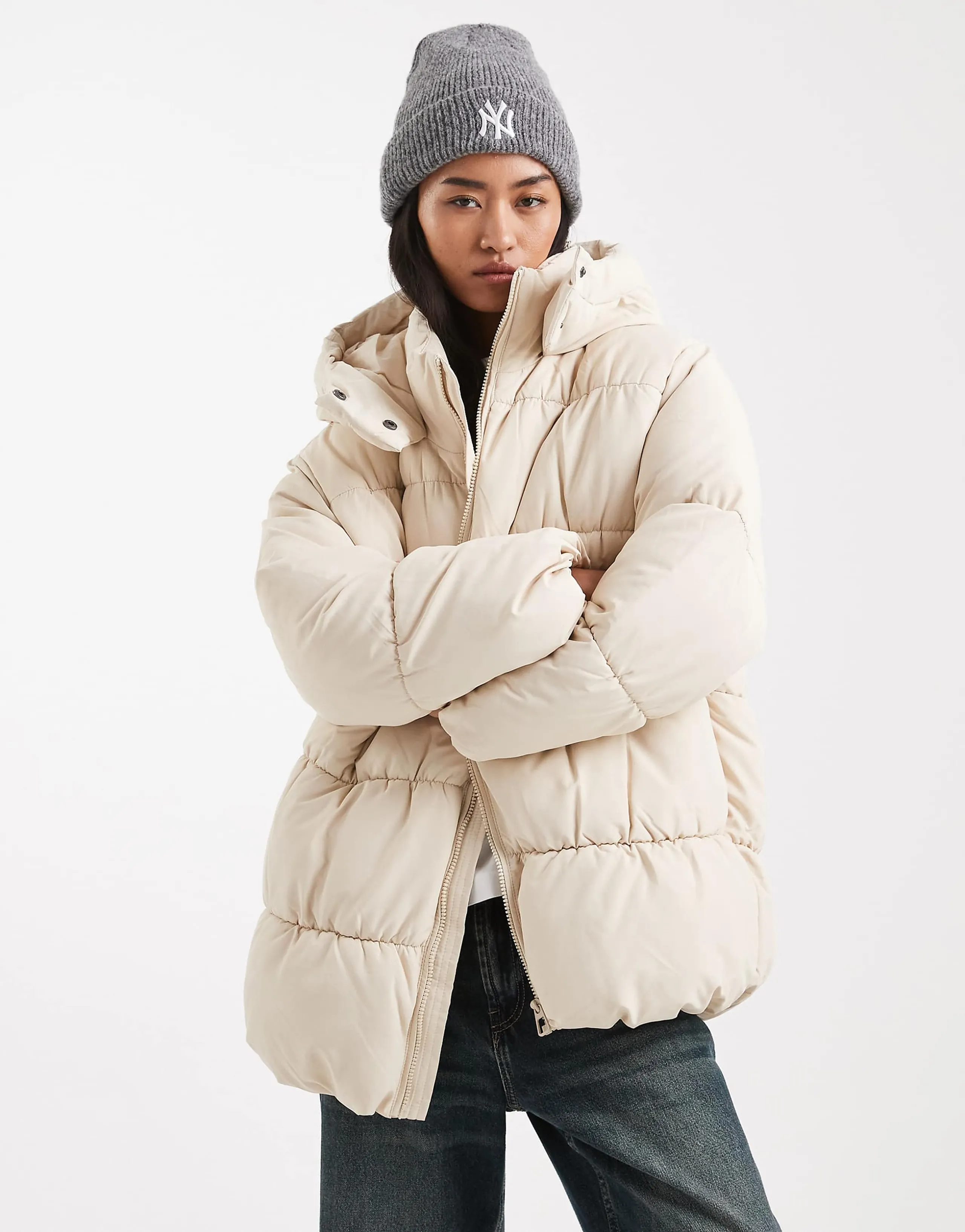 Vero Moda luxe oversized puffer coat in cream