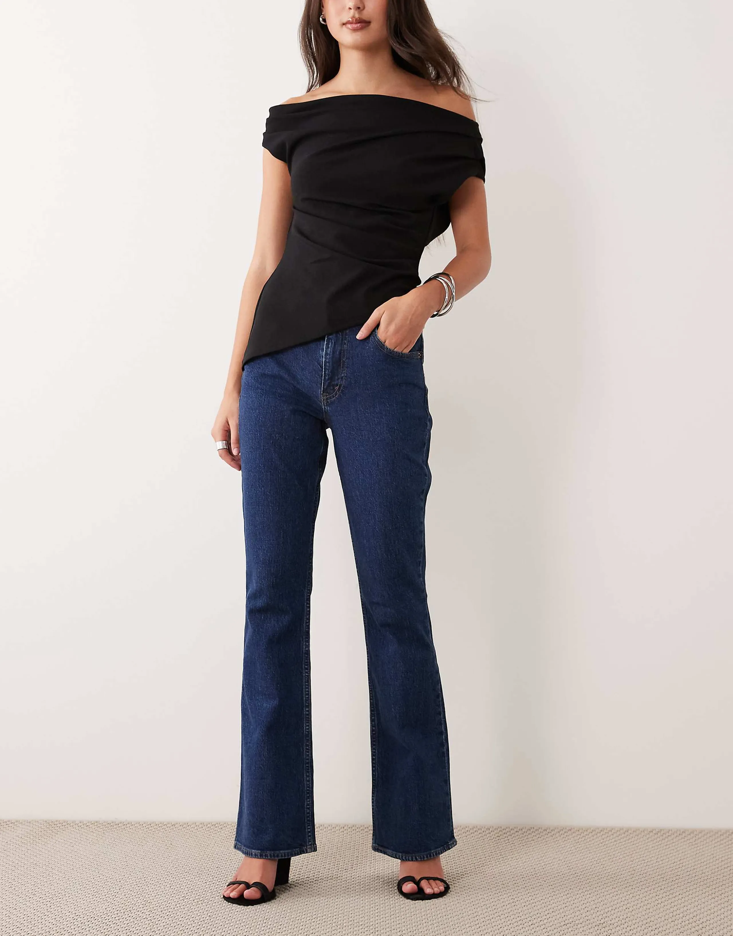 Abercrombie & Fitch ultra high rise 90s straight leg jeans in dark blue wash
