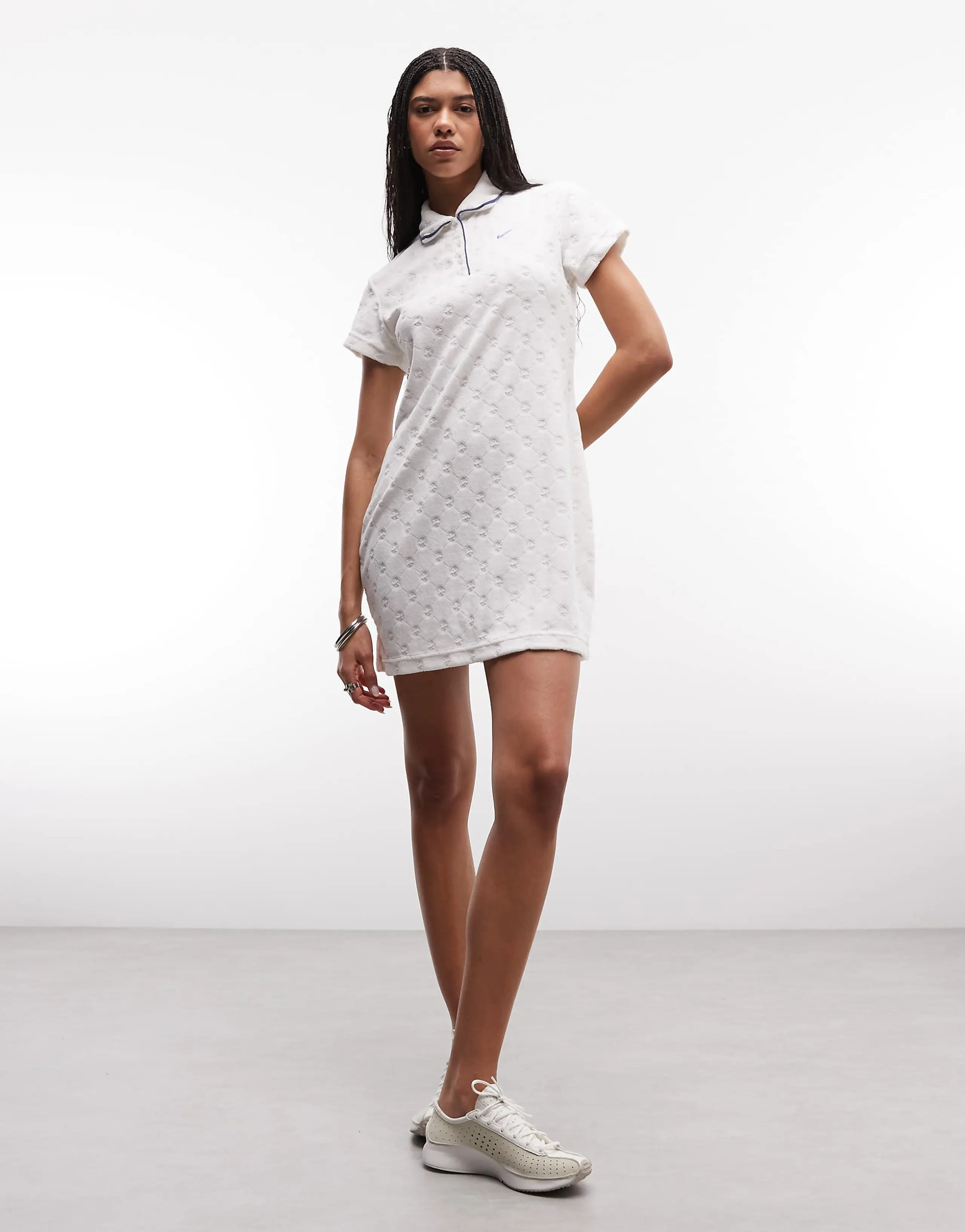 Nike Chill Terry Towel dress in off white 