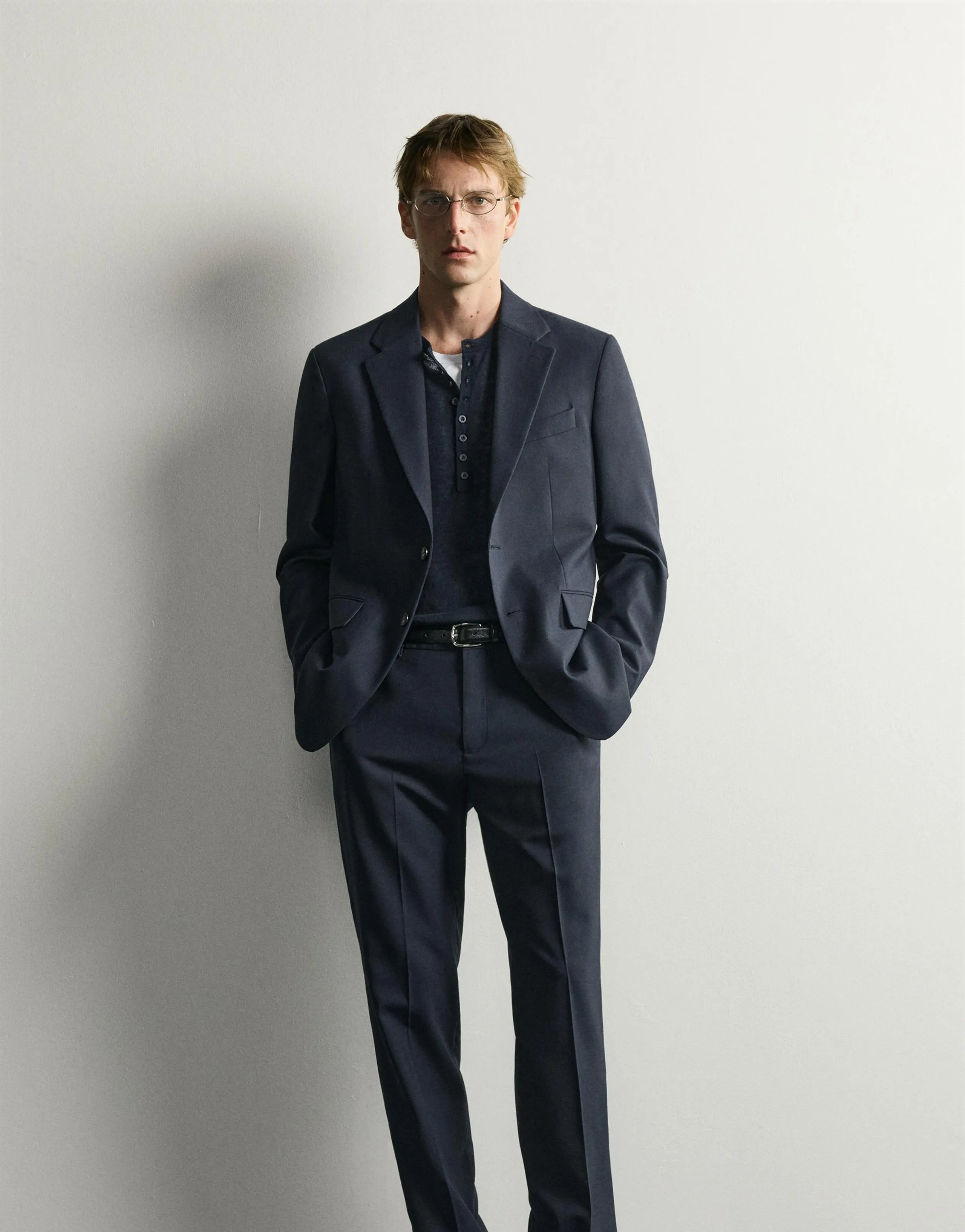 REGULAR FIT WOOL BLEND SUIT TROUSERS