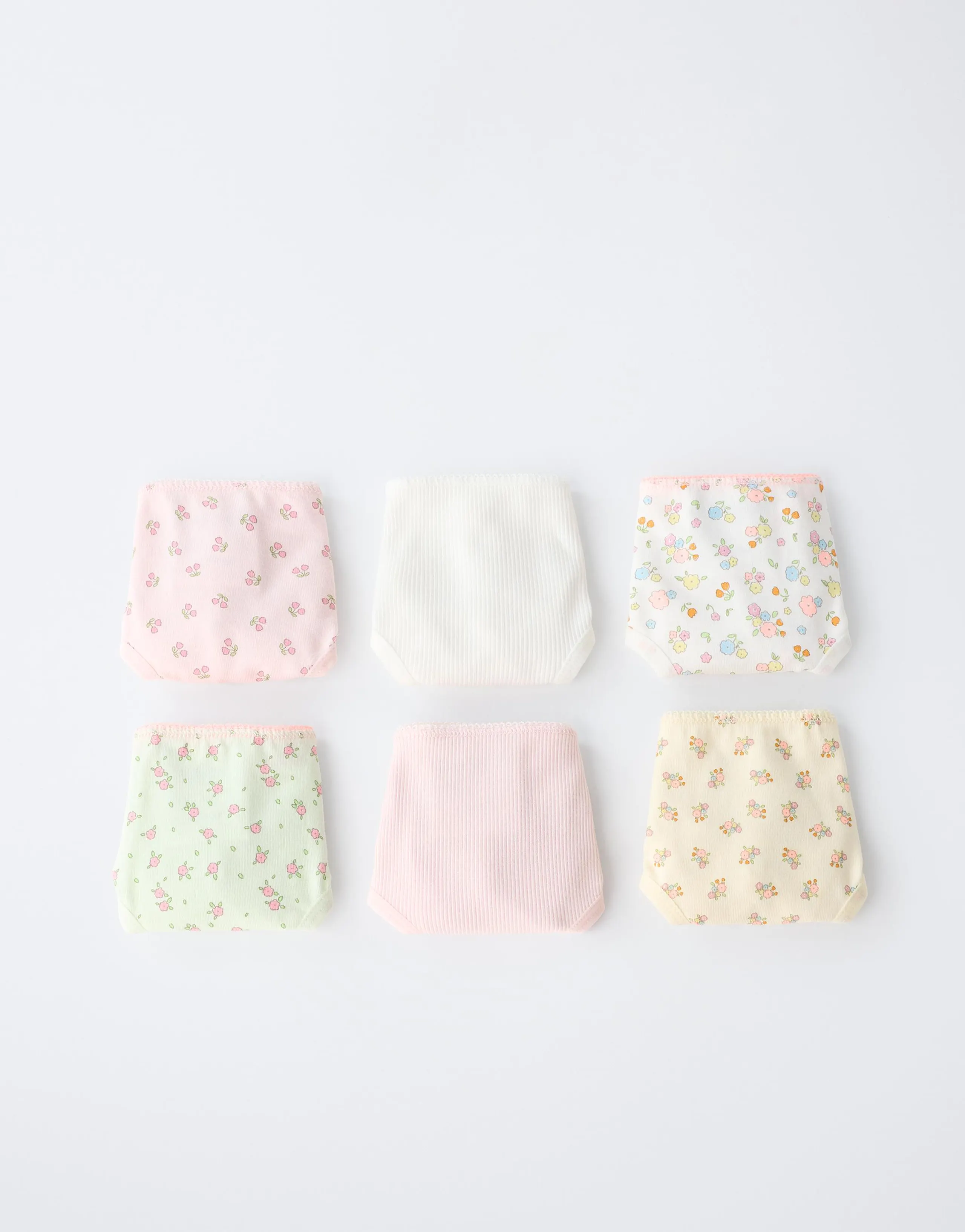 1 1/2-6 YEARS/ PACK OF SIX FLORAL PRINT BRIEFS