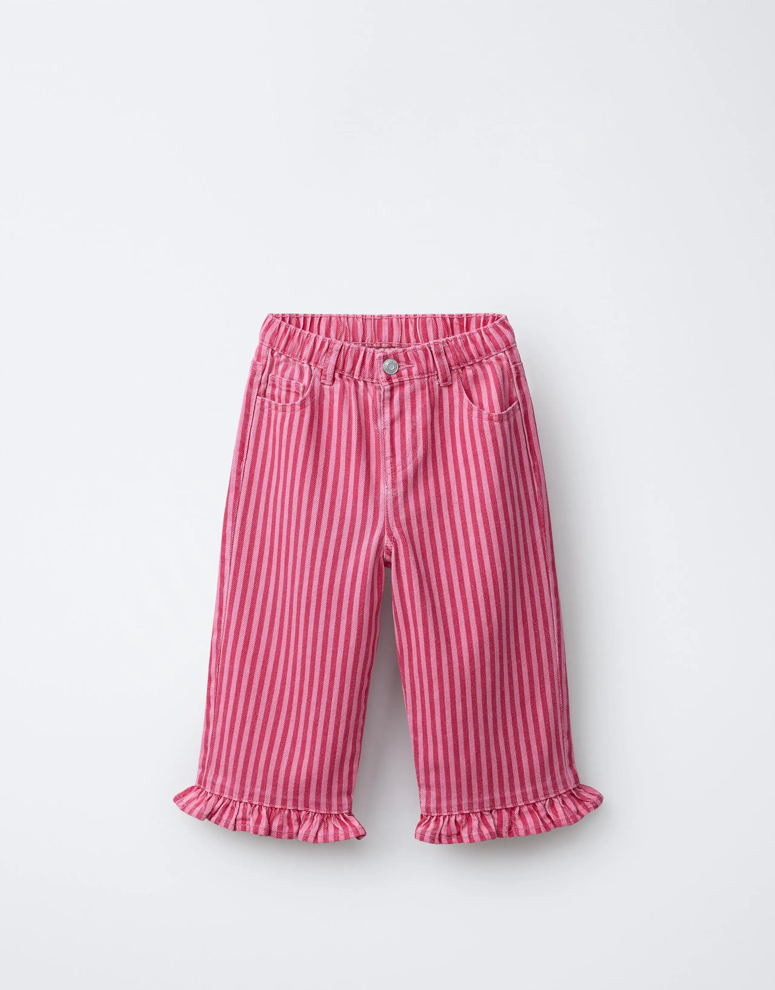 STRIPED CULOTTES WITH RUFFLES