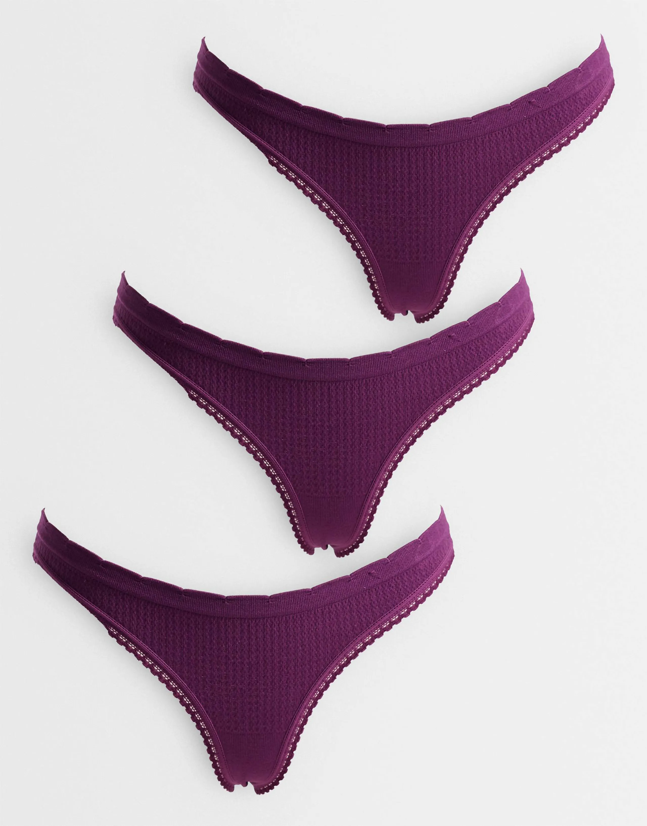 Cotton On 3-pack seamless low rise thongs in black currant