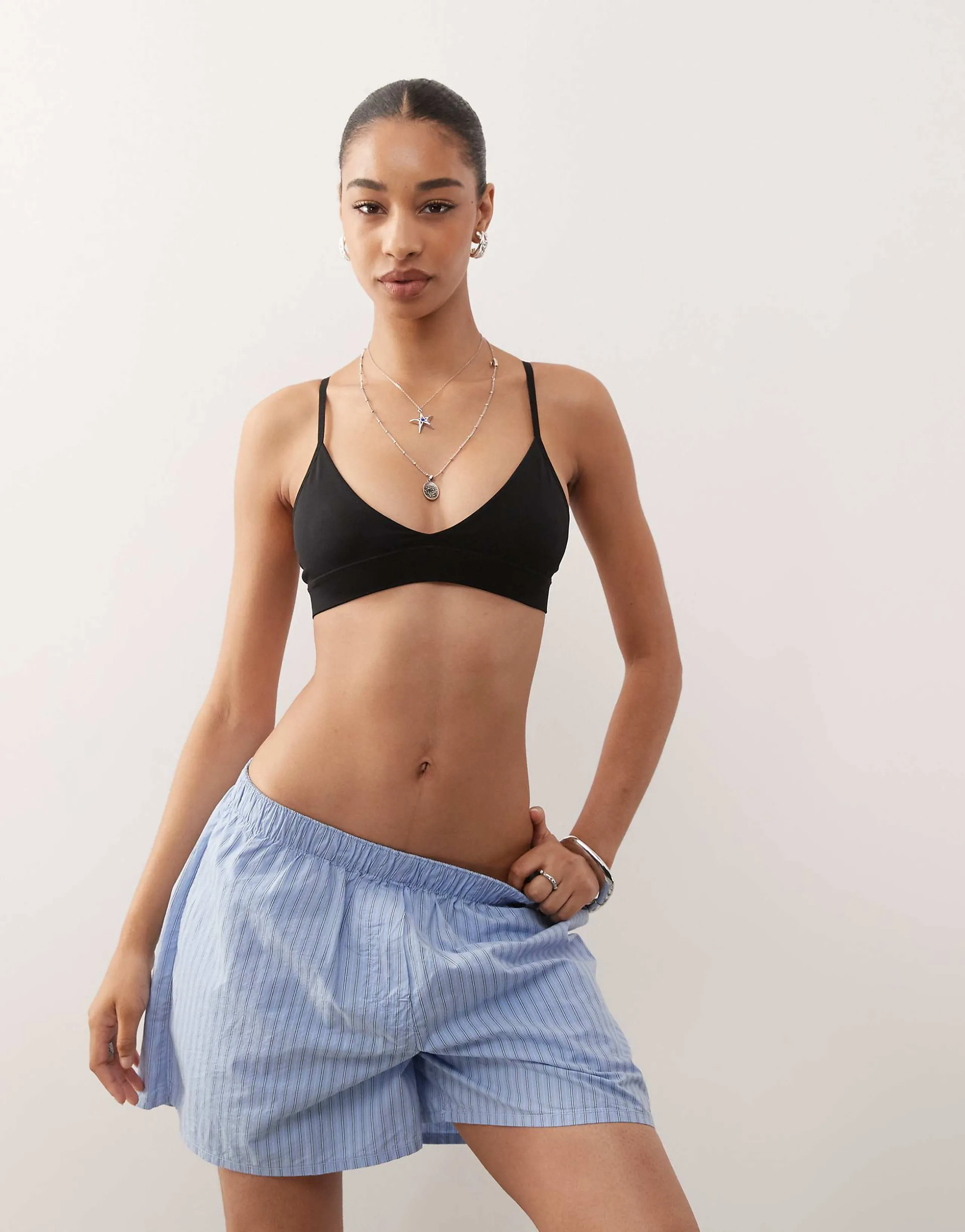 Weekday soft seamless triangle bra in black