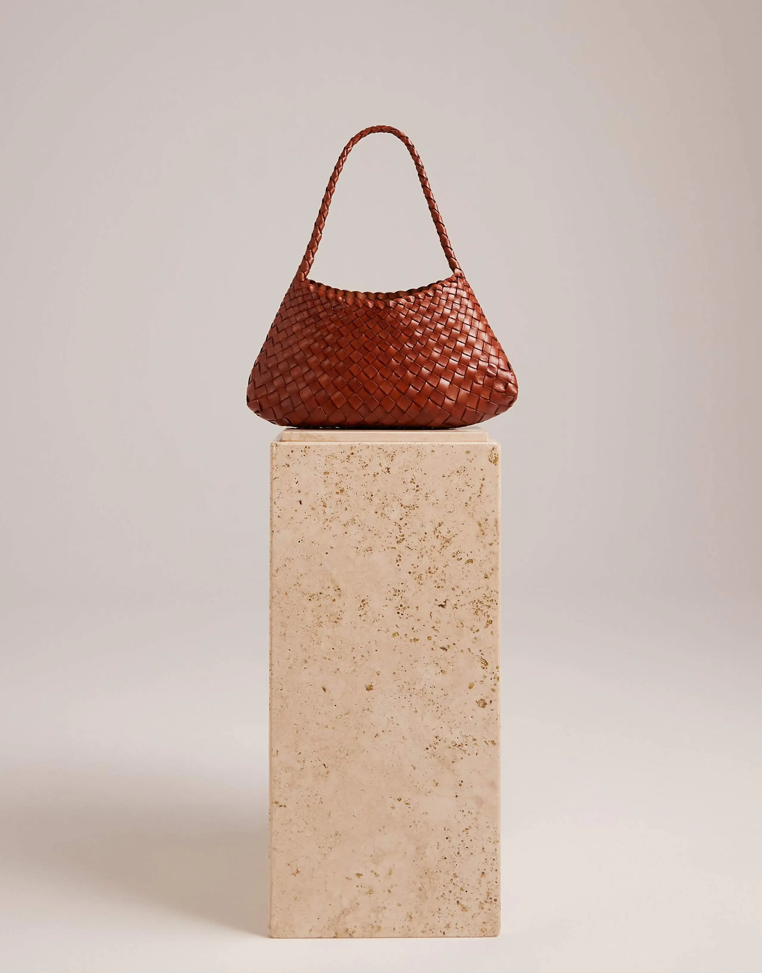 Dragon Diffusion rosanna woven leather shoulder bag in tan