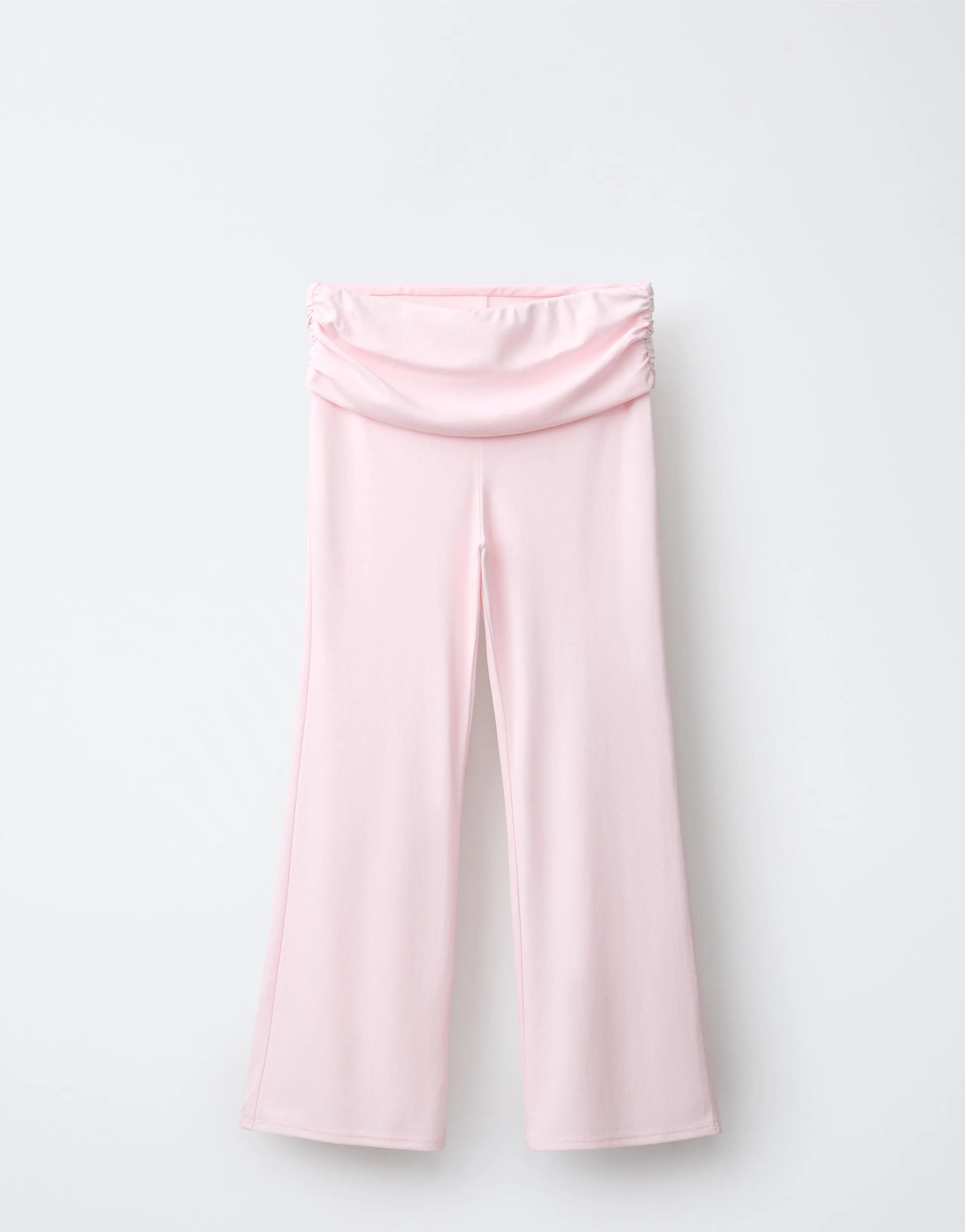 FLARE TROUSERS WITH TURN-UP AND GATHERING