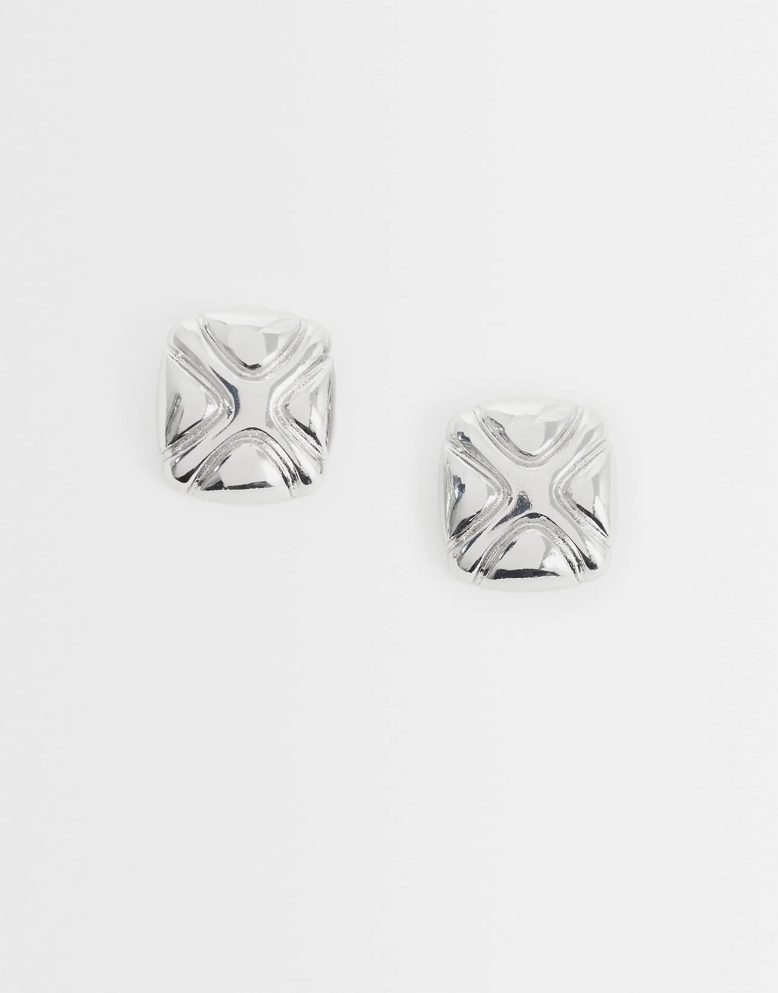 Reclaimed Vintage silver 80s cross earrings