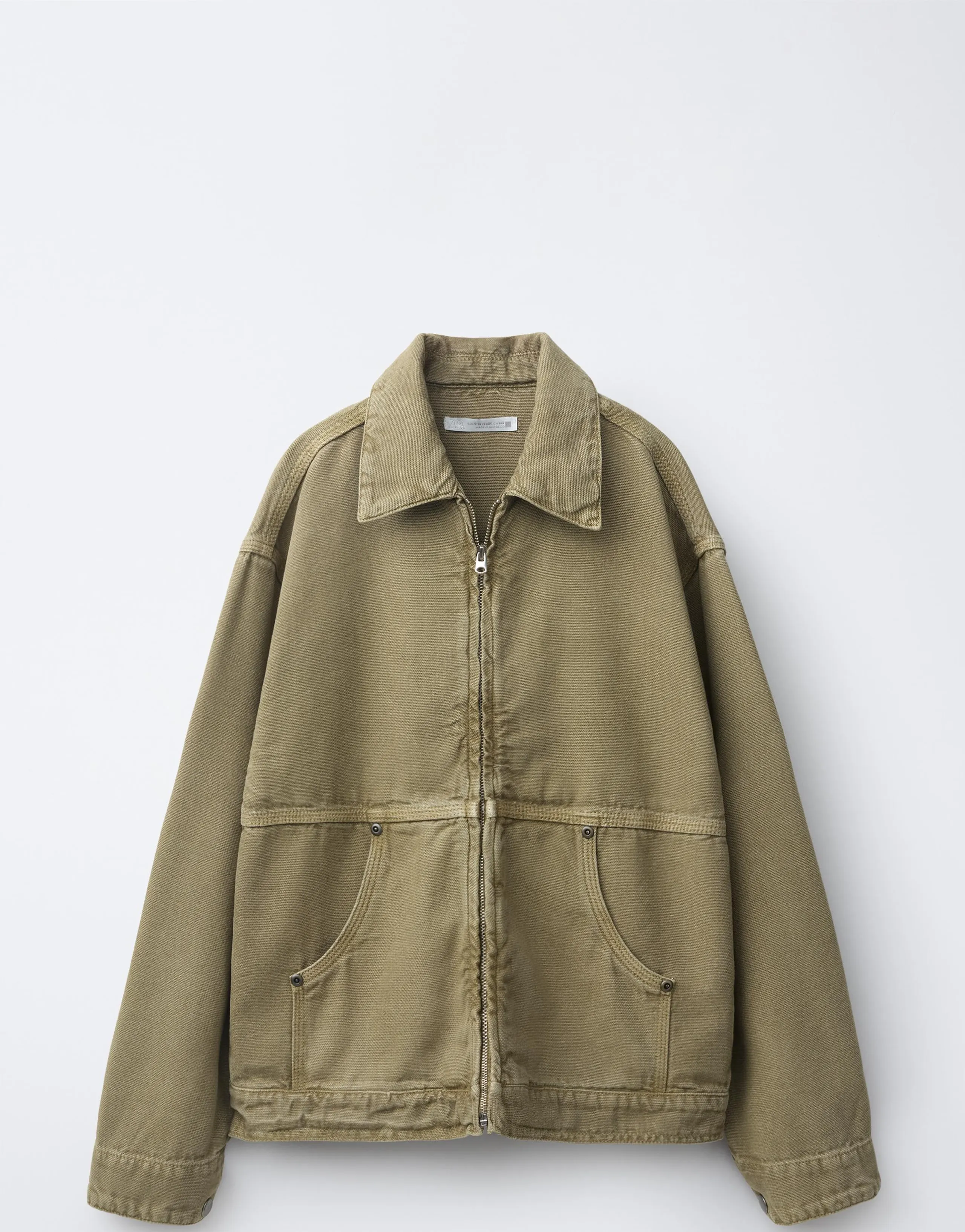 WASHED EFFECT TWILL OVERSHIRT