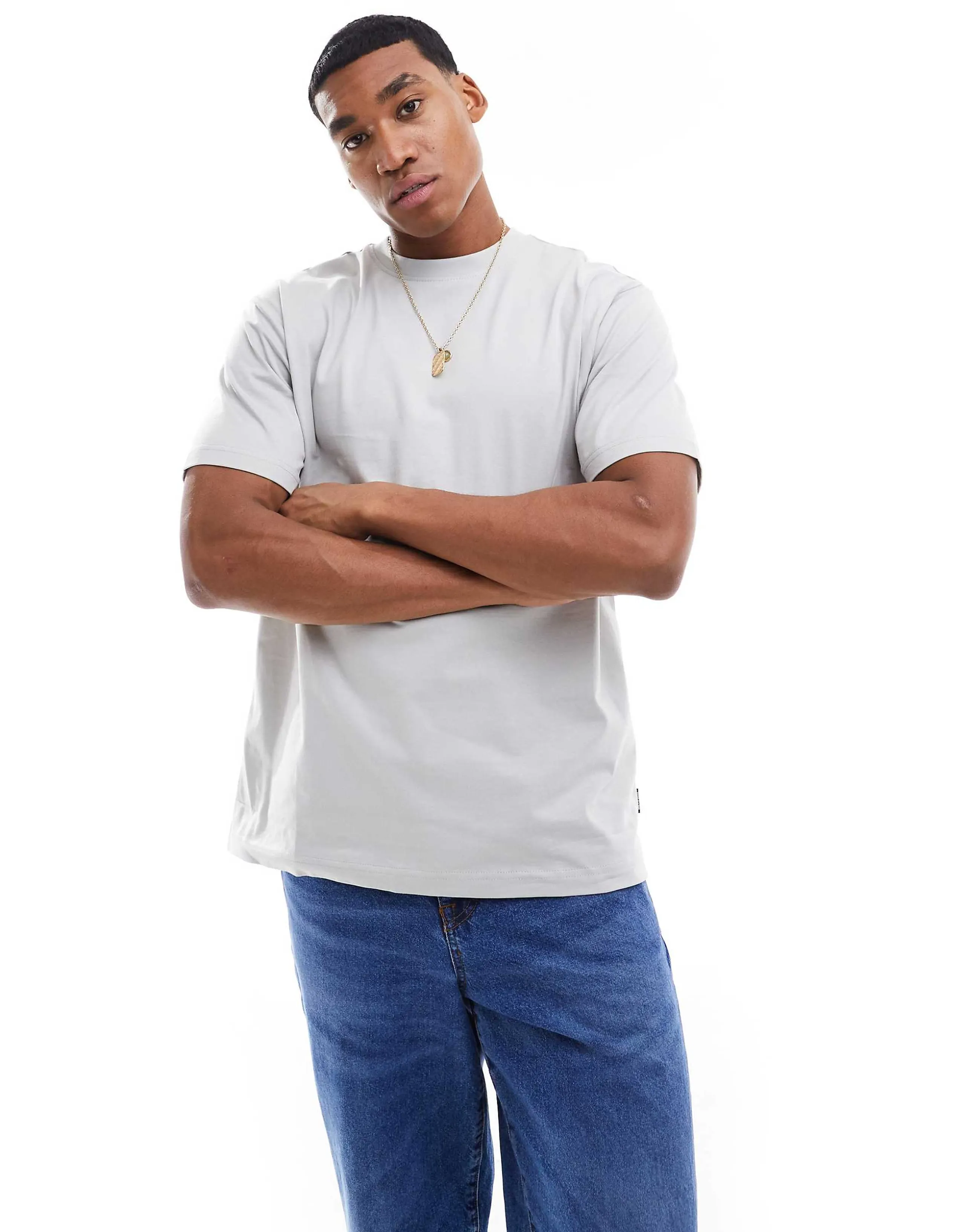 ONLY & SONS relaxed fit t-shirt in ice gray