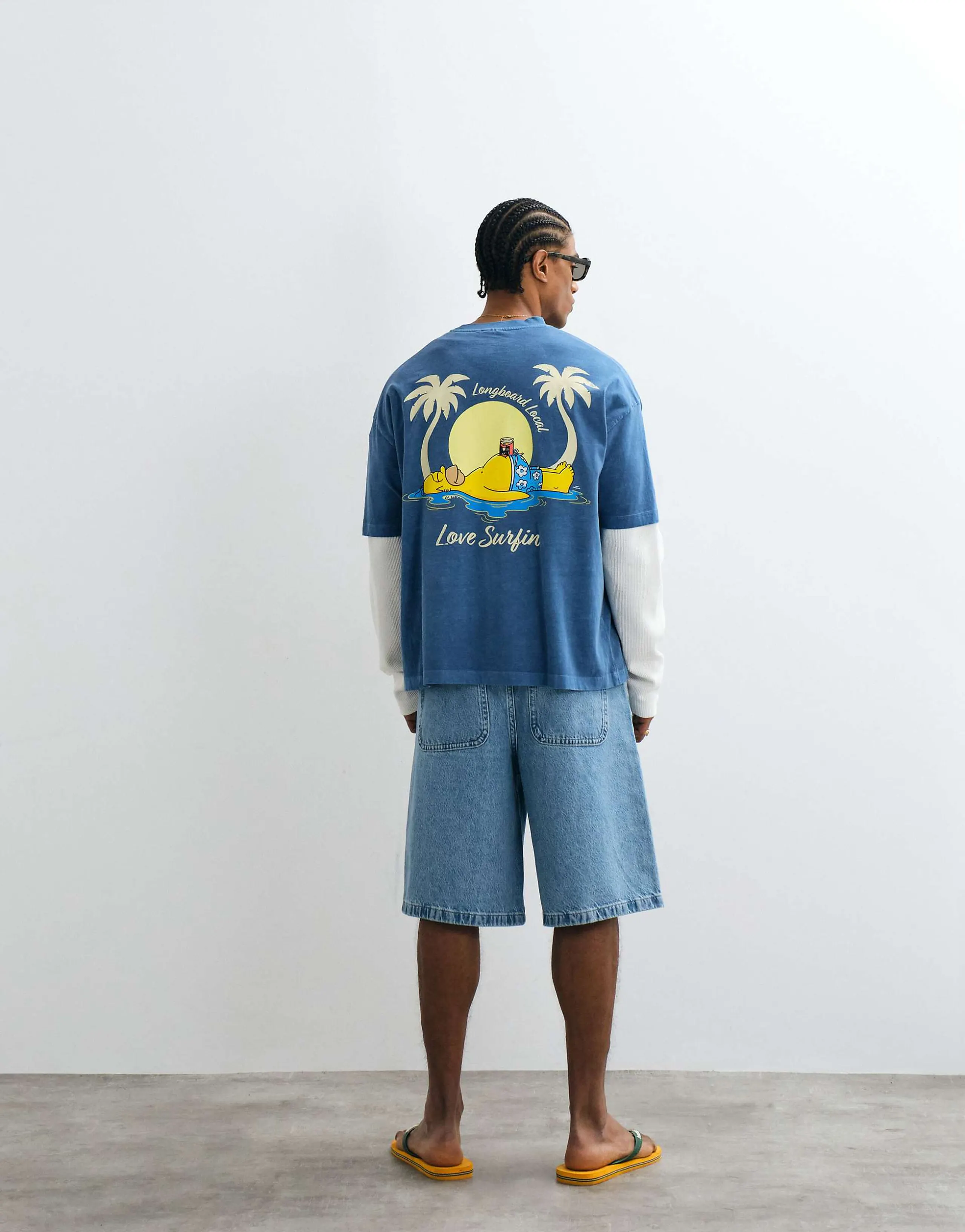ASOS DESIGN oversized tee with The Simpsons back print in blue