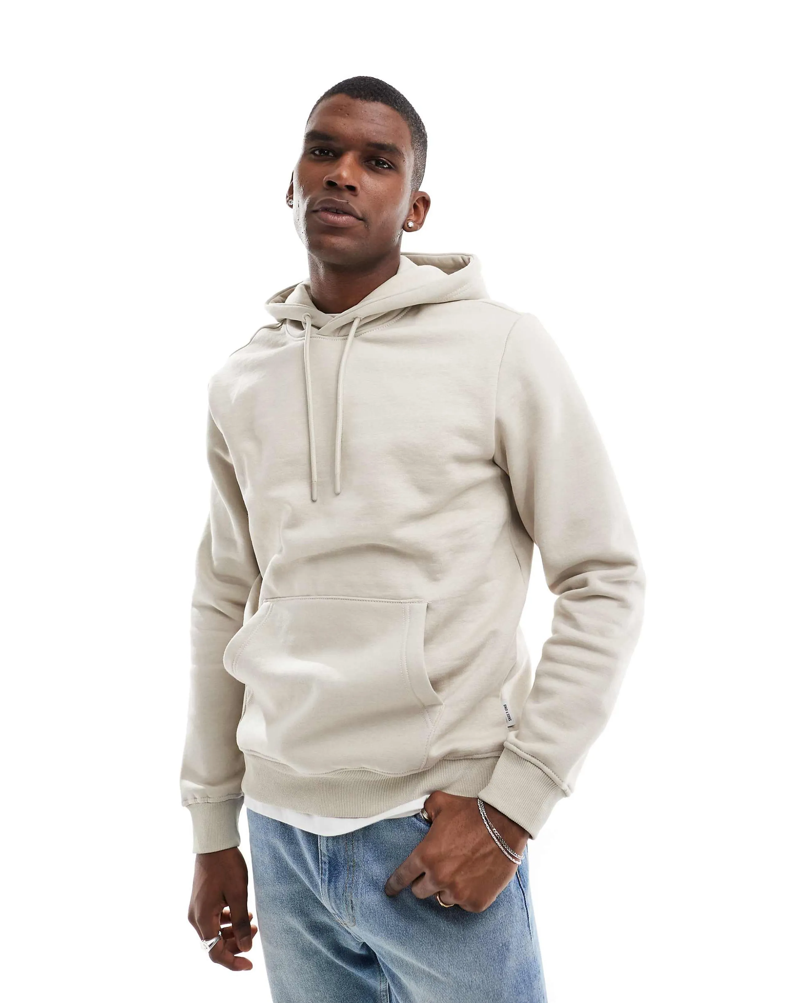 ONLY & SONS hoodie in stone