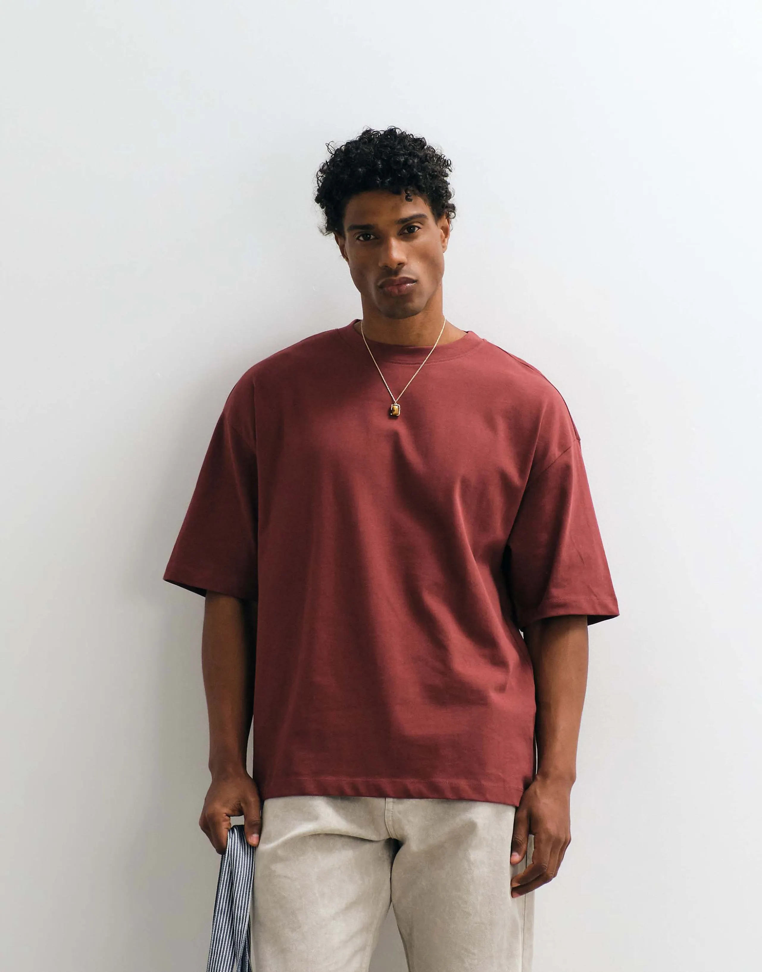ASOS DESIGN heavyweight oversized t-shirt in brown