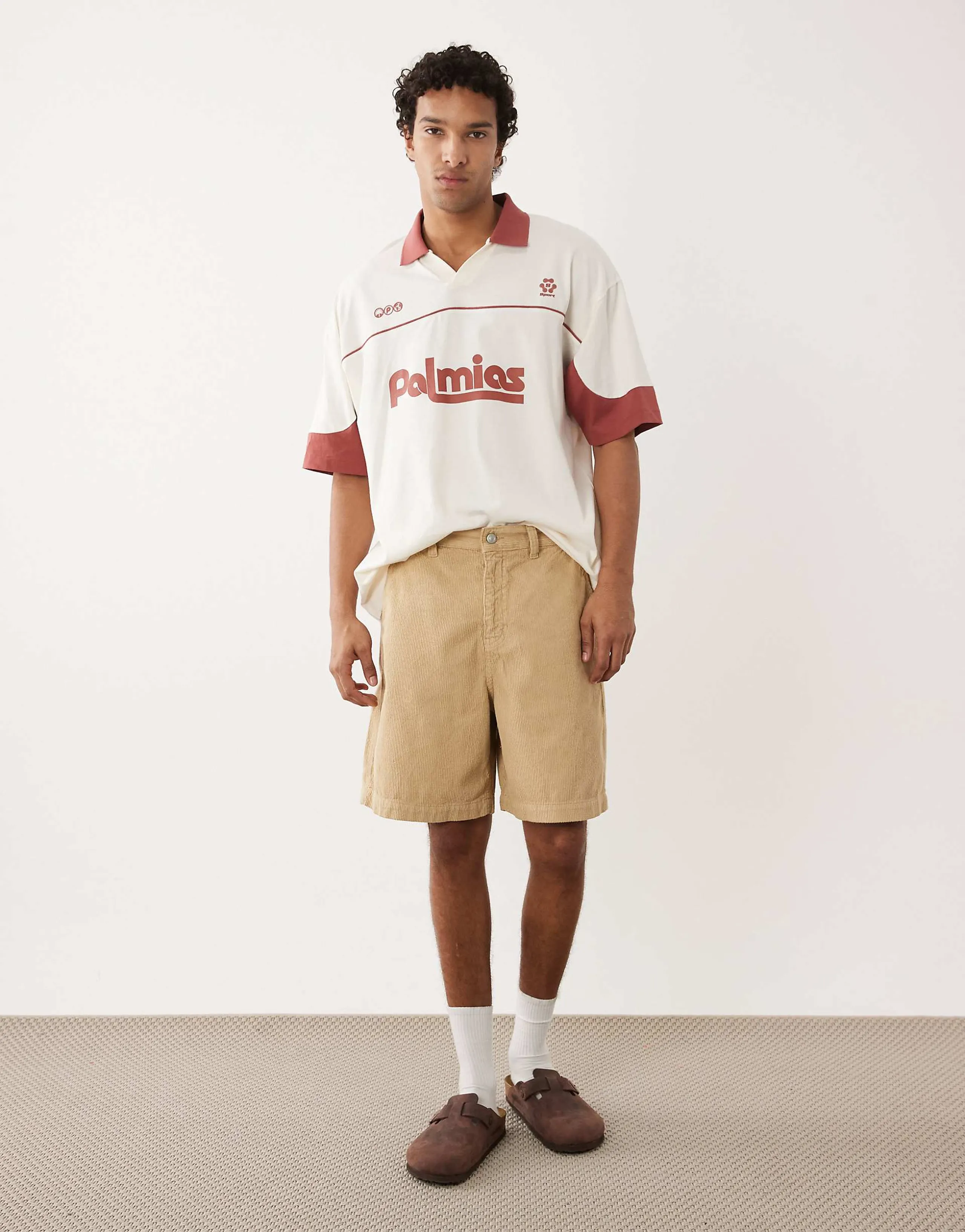 ASOS DESIGN corduroy jorts in beige