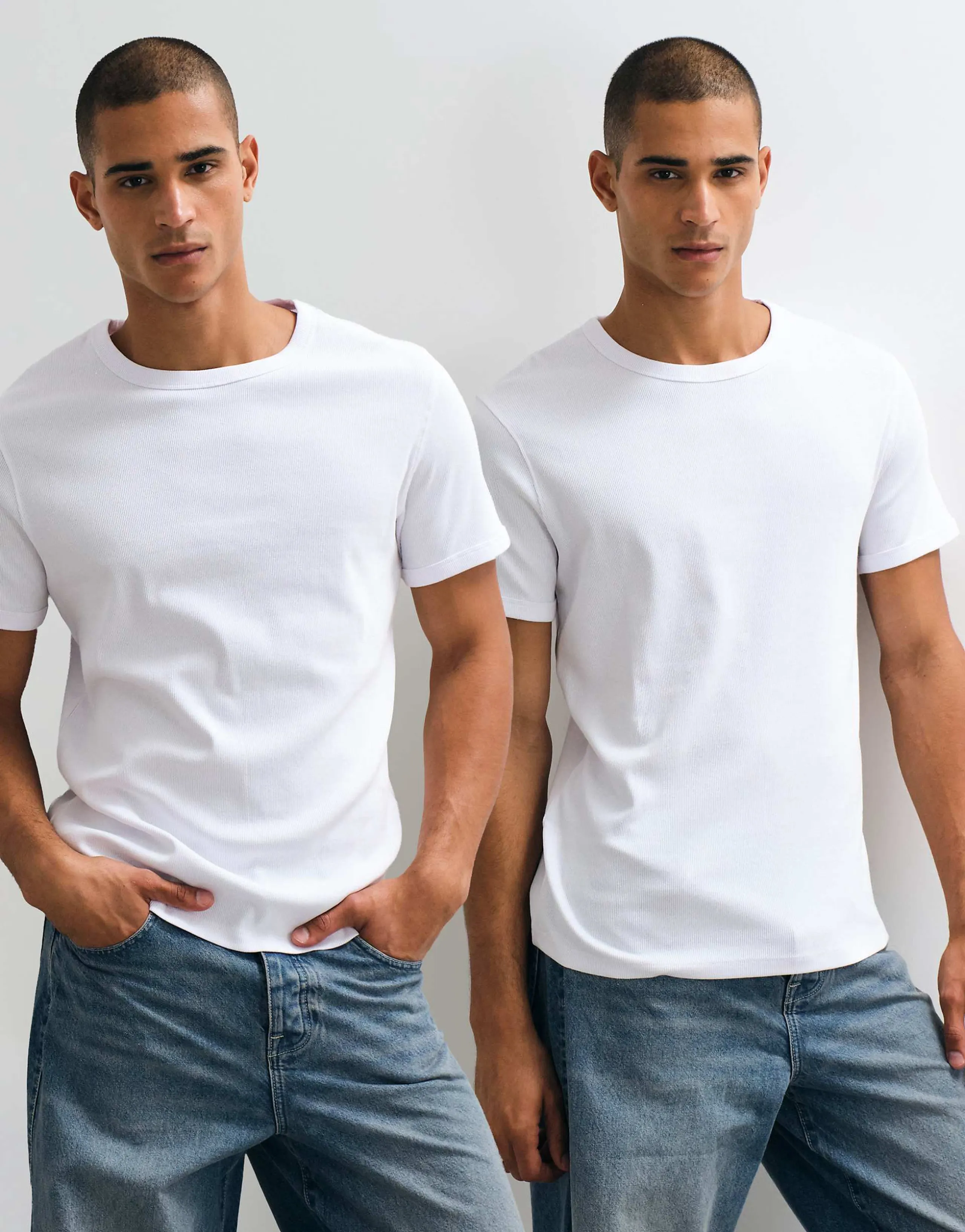 Jack & Jones 2 pack rib knit tank tops in white