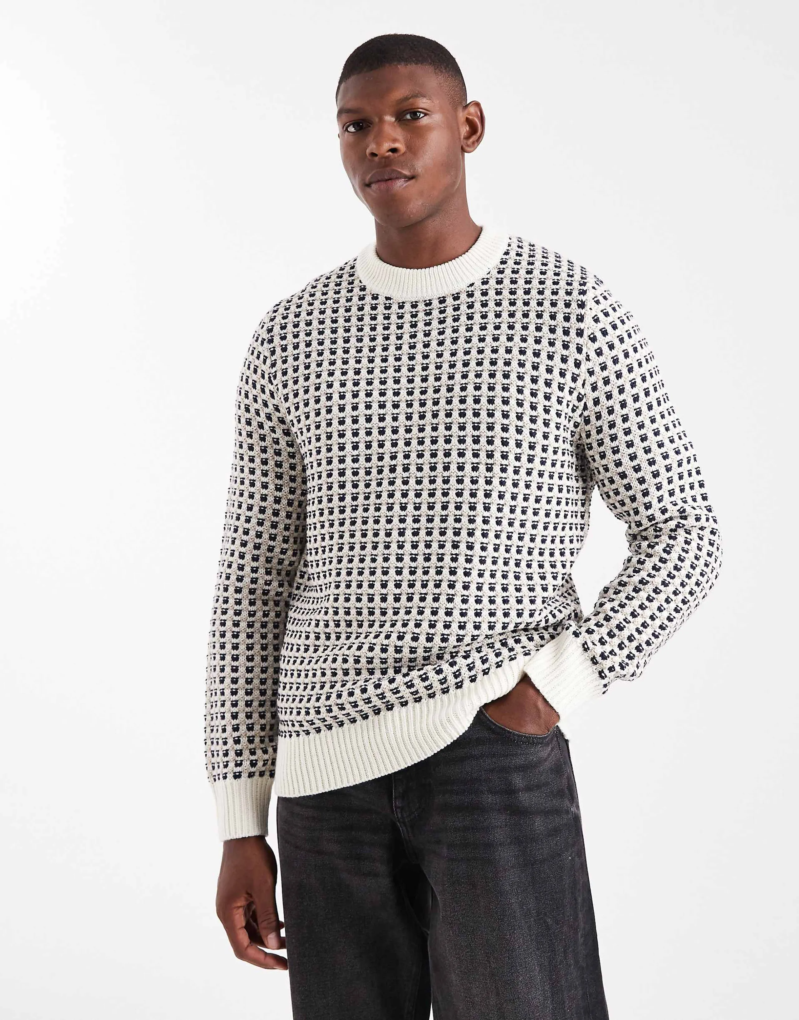 ONLY & SONS crew neck sweater in cream