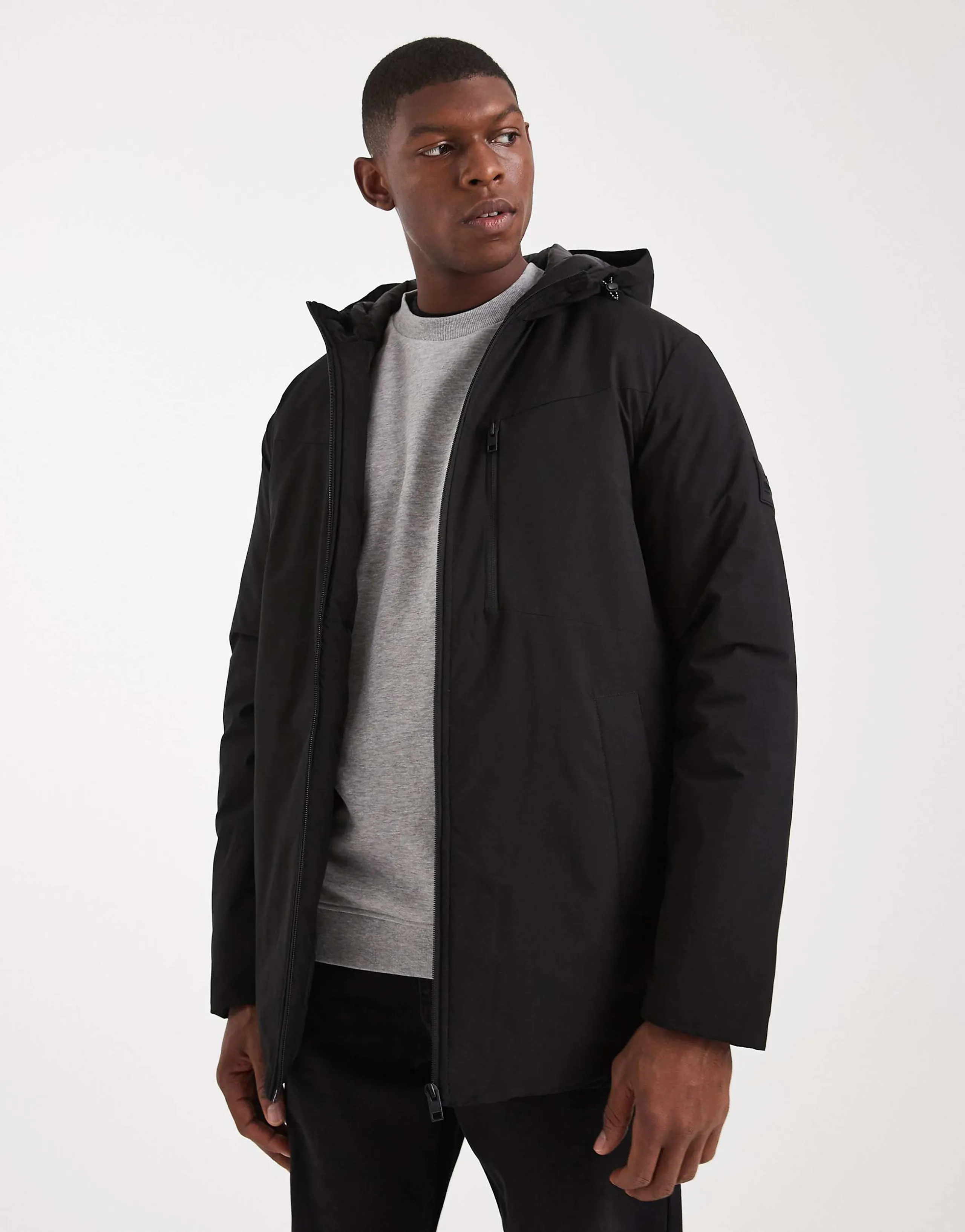 JJ Rebel parka jacket in black