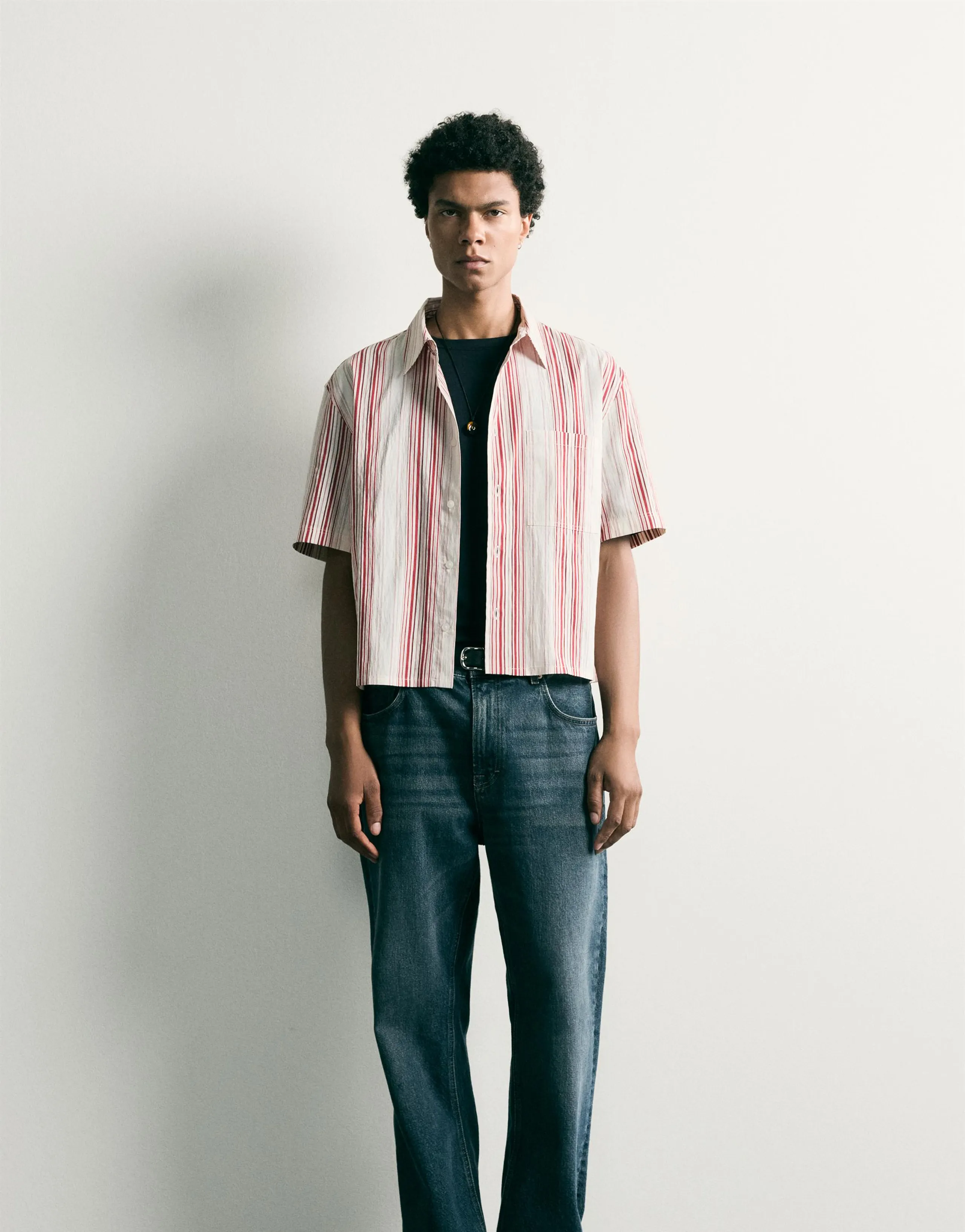 STRIPED BOXY FIT SHIRT