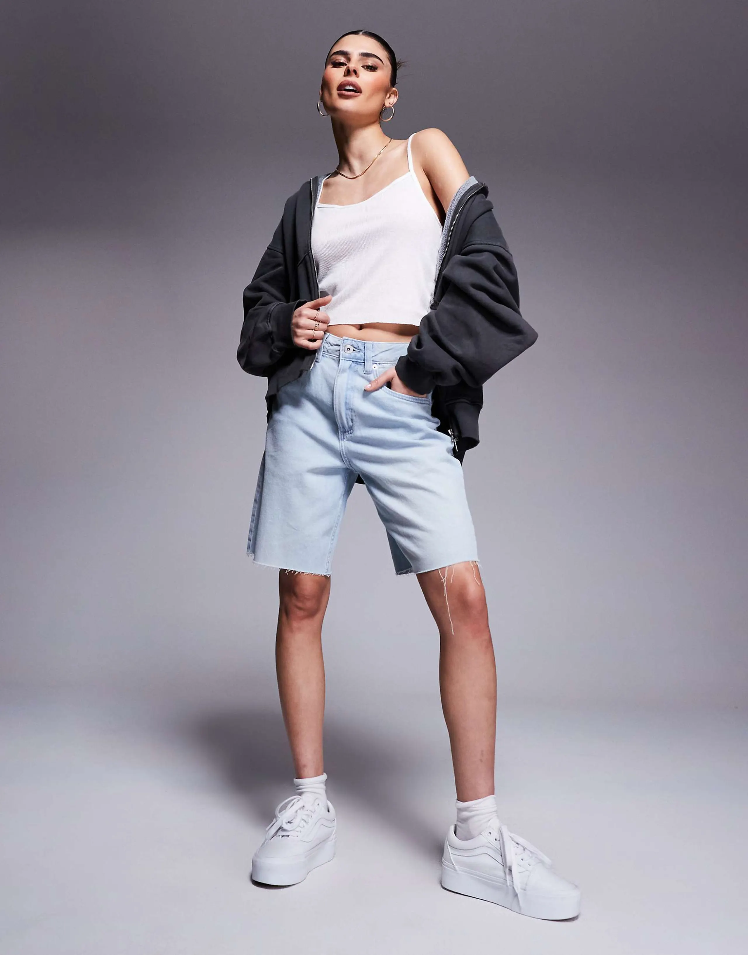 Vans Sirelle cut-off jorts in blue