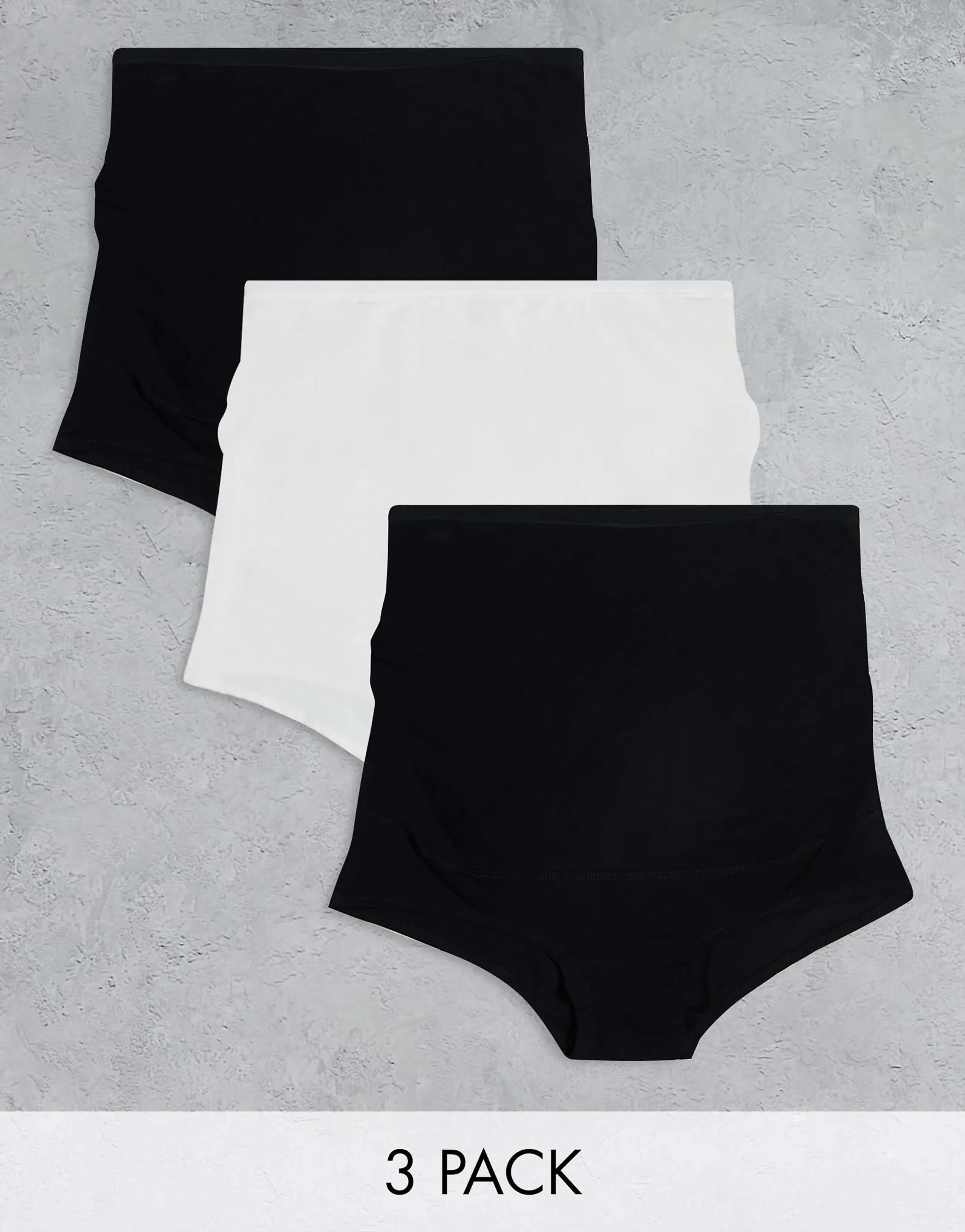 Lindex Maternity 3 pack briefs in black and white