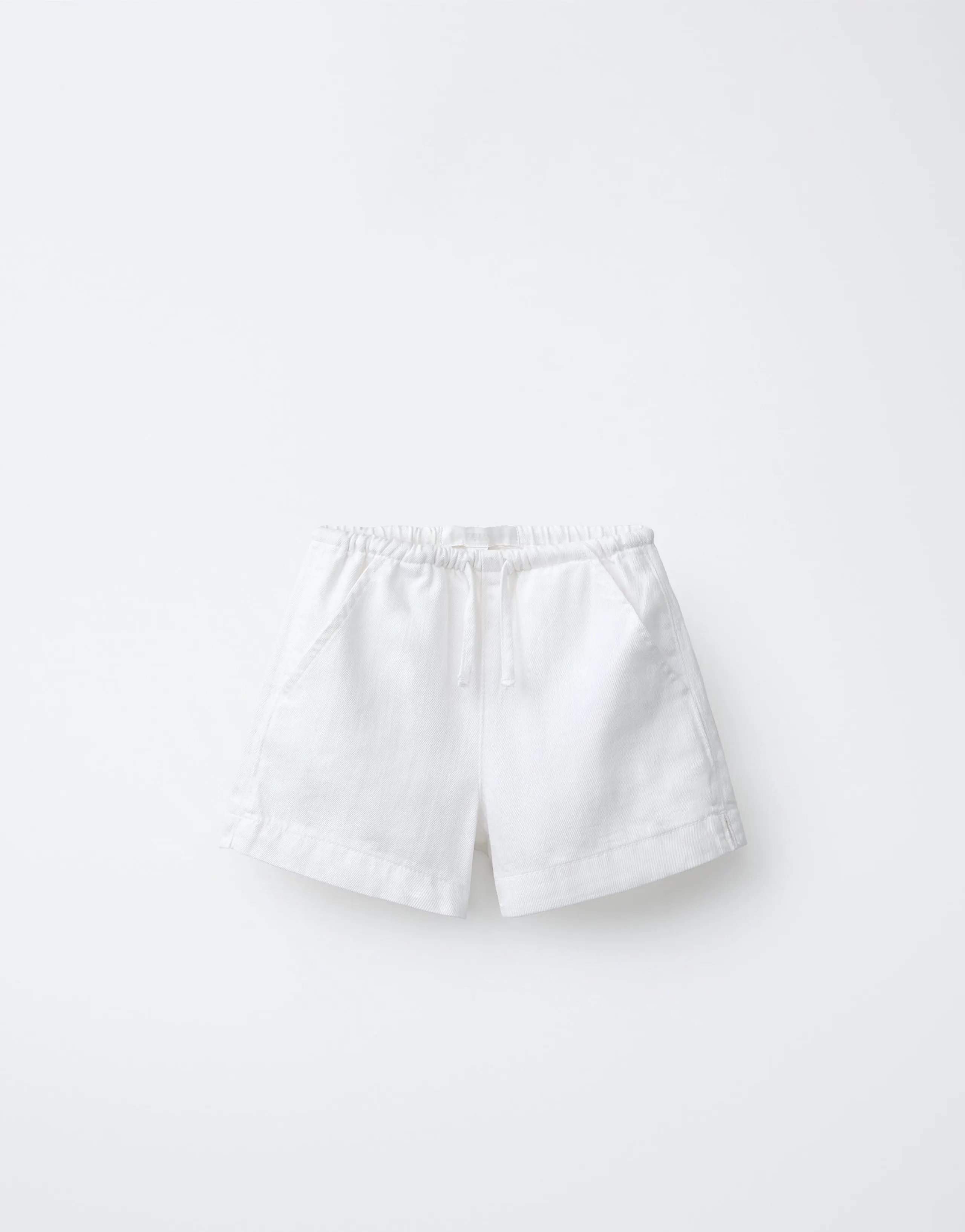 DRAWSTRING DENIM BERMUDA SHORTS