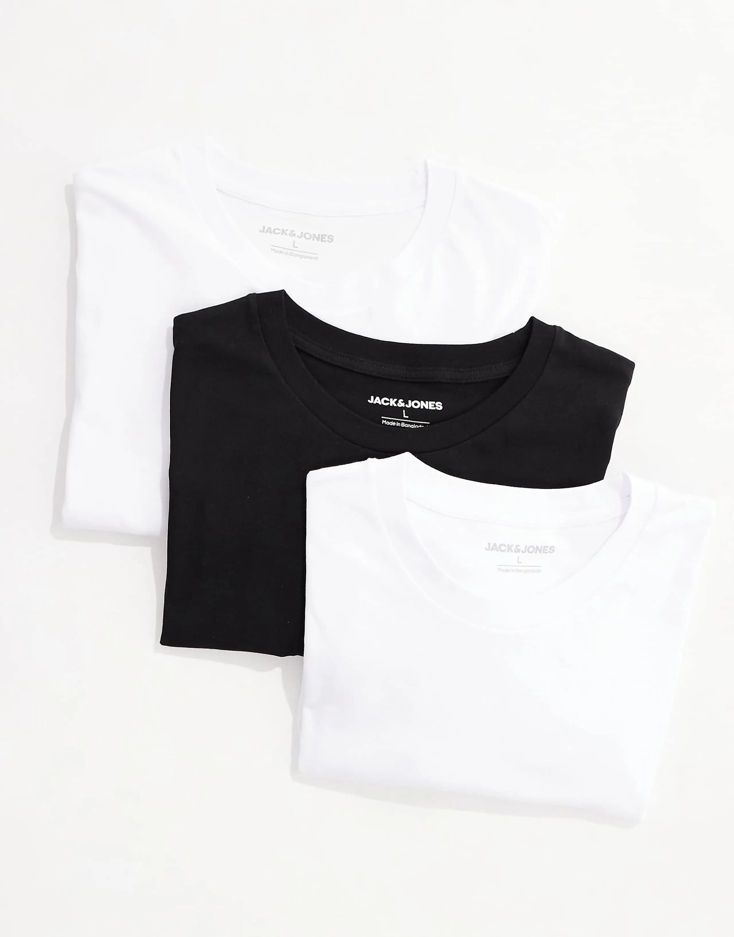 Jack & Jones oversize T-shirt 3 pack in white & black