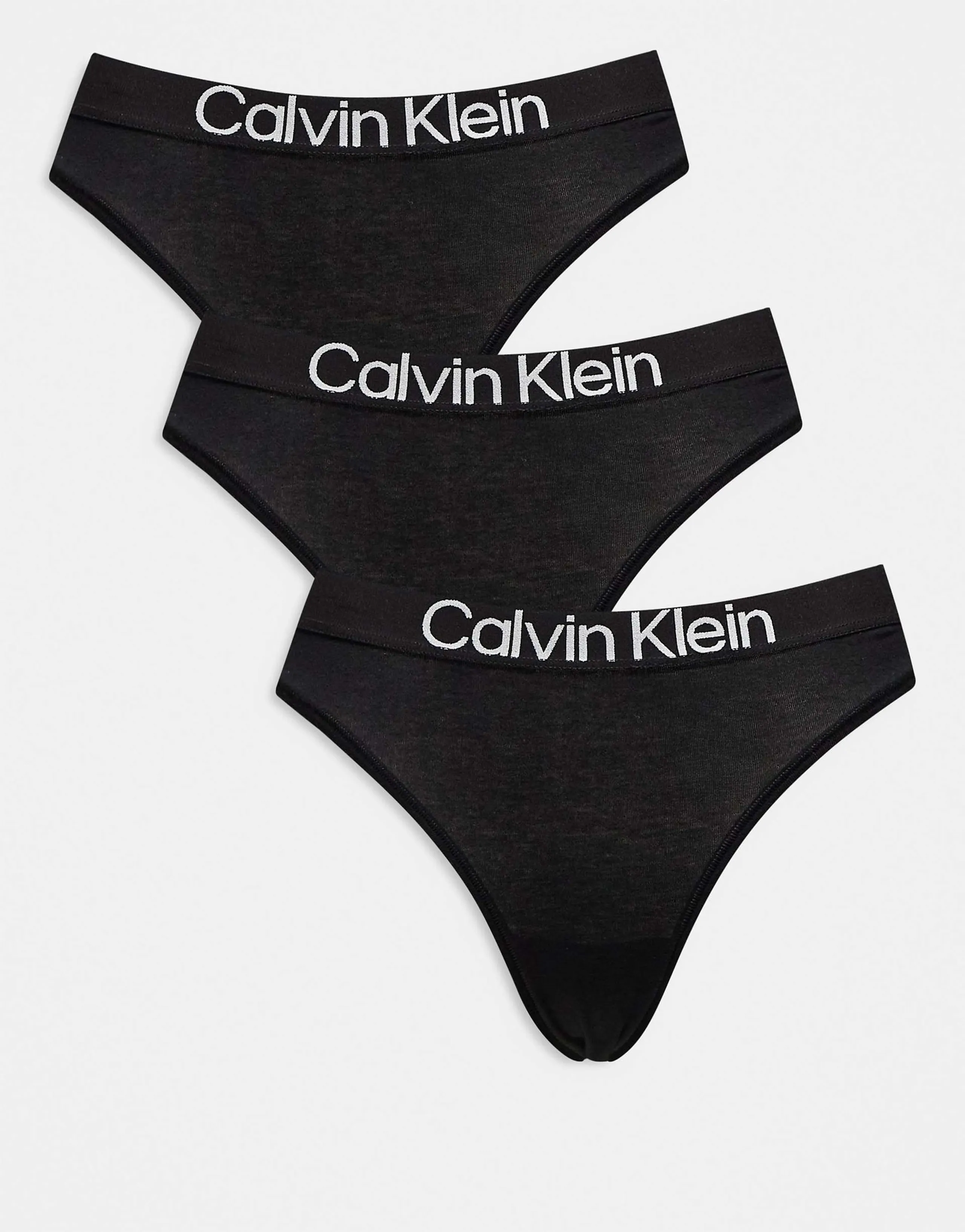 Calvin Klein Extra Soft Cotton 3 pack thongs in black