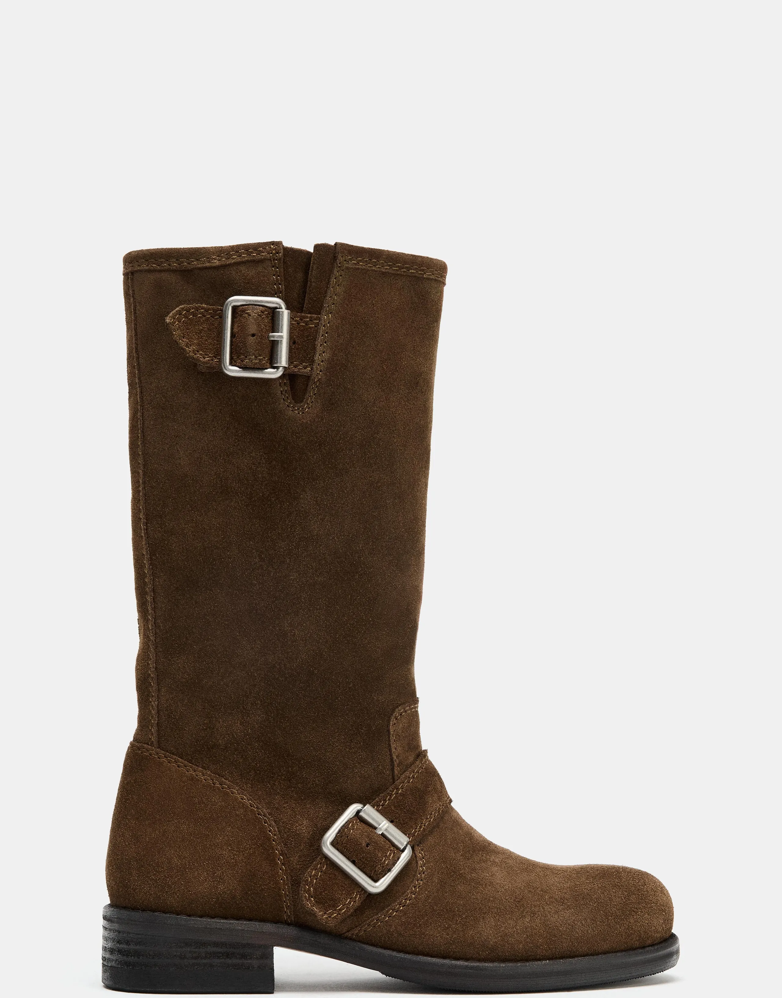 SPLIT SUEDE BIKER BOOTS