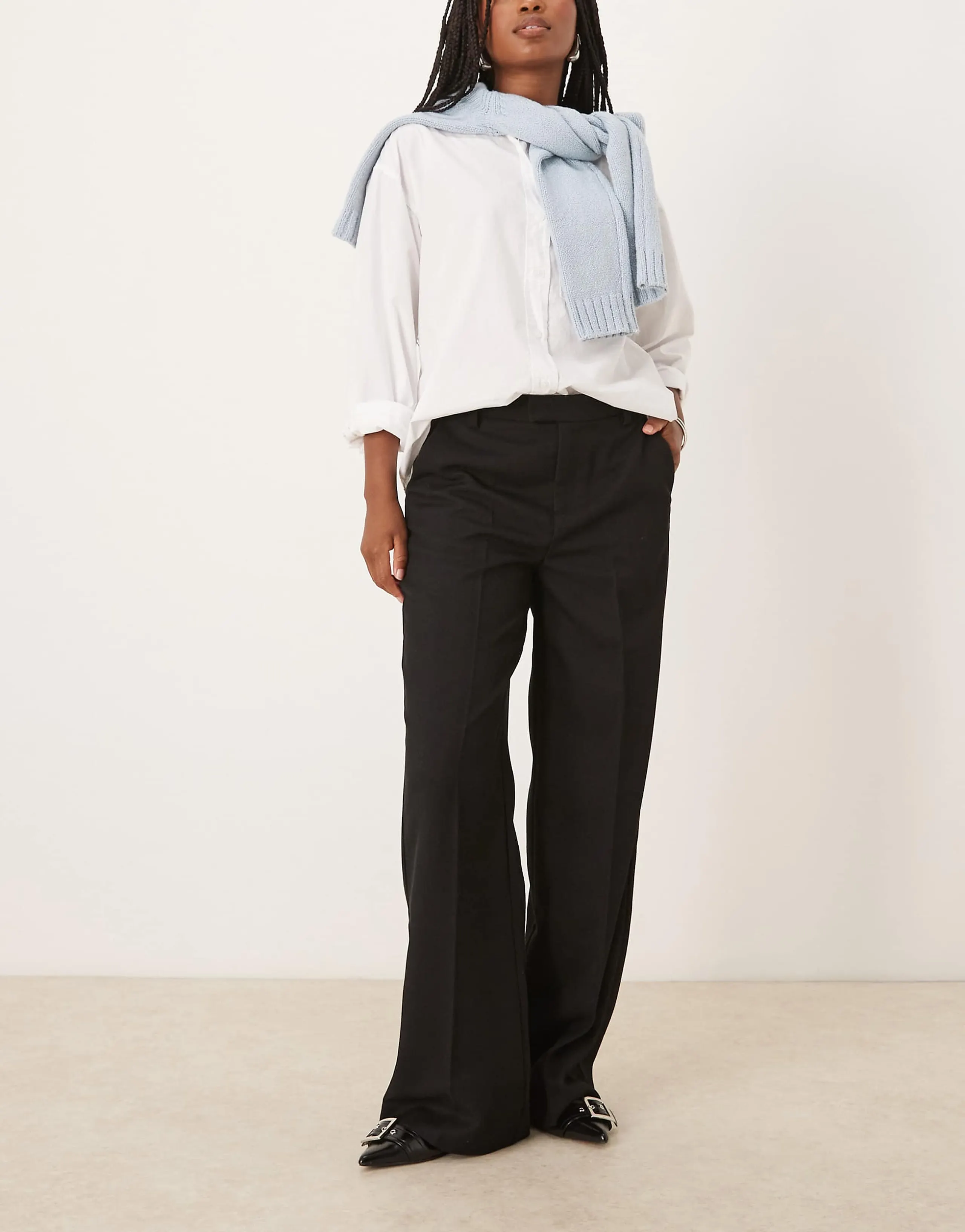 Gina Tricot tailored wide leg pants in black