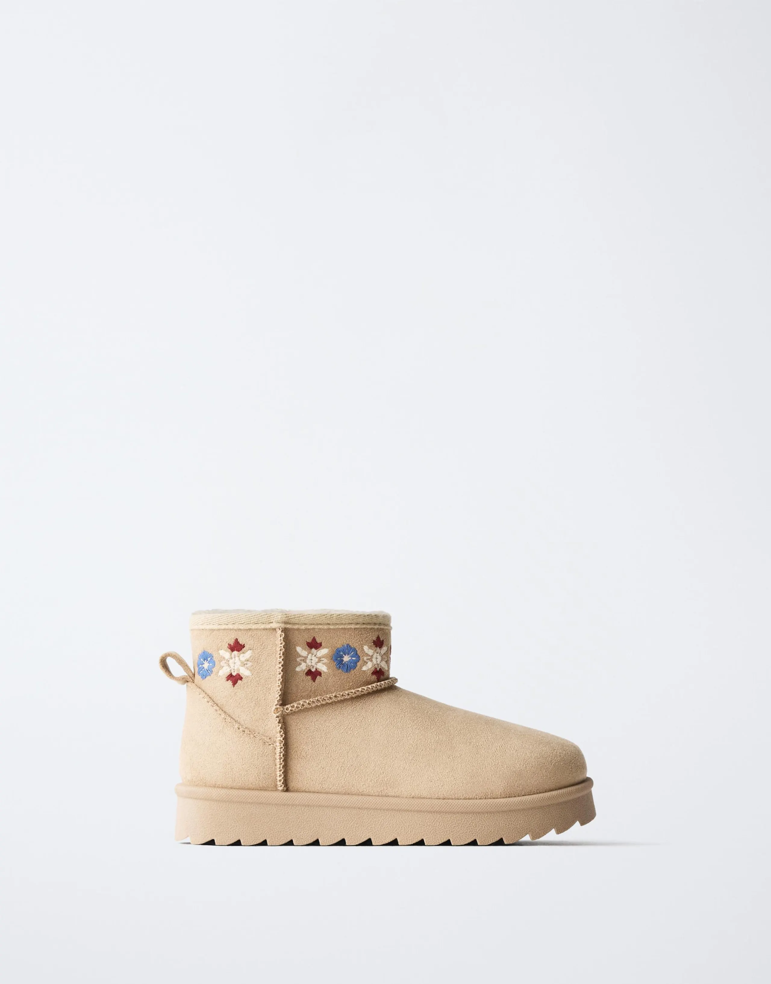 EMBROIDERED LINED ANKLE BOOTS