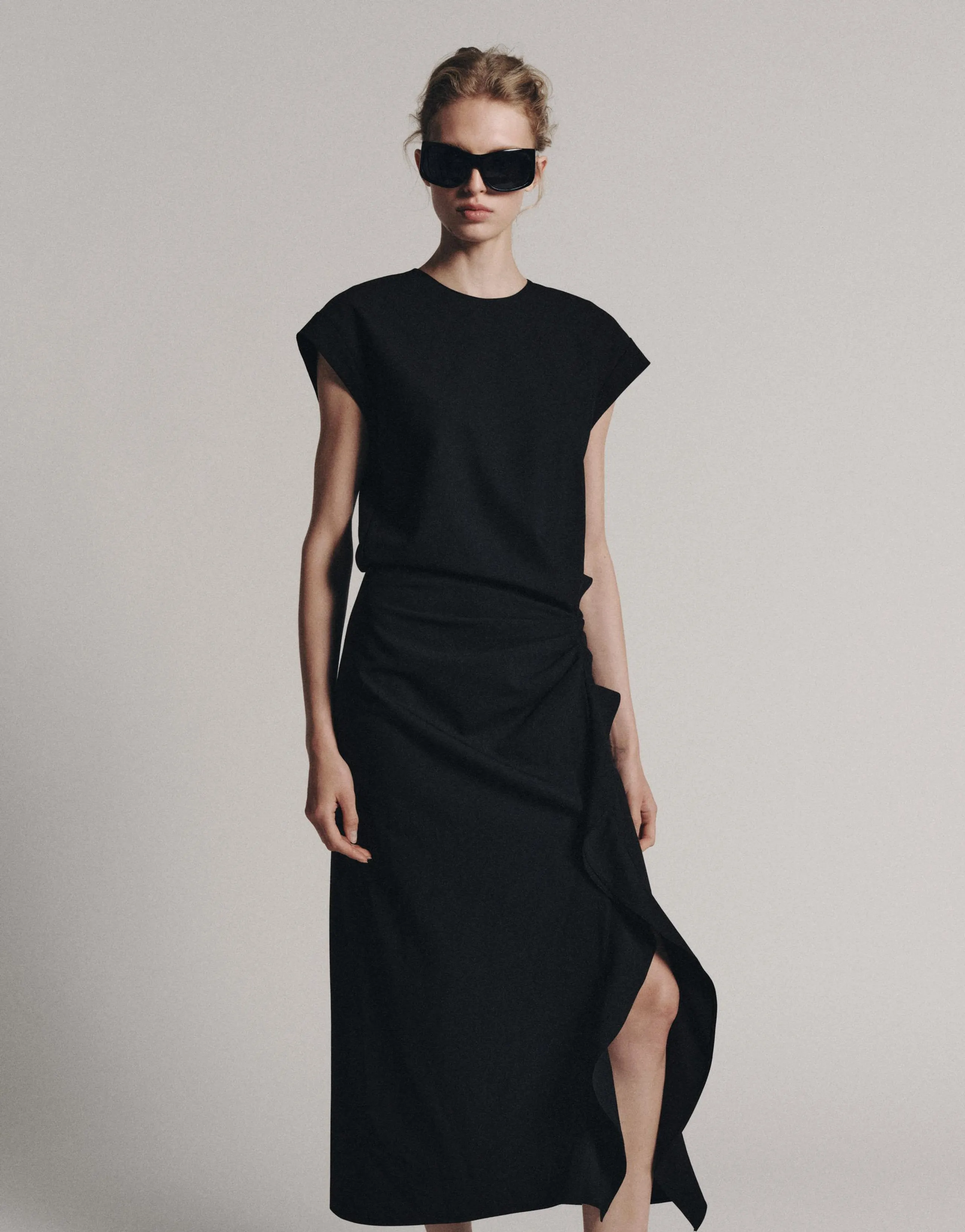 ZW COLLECTION DRAPED MIDI DRESS