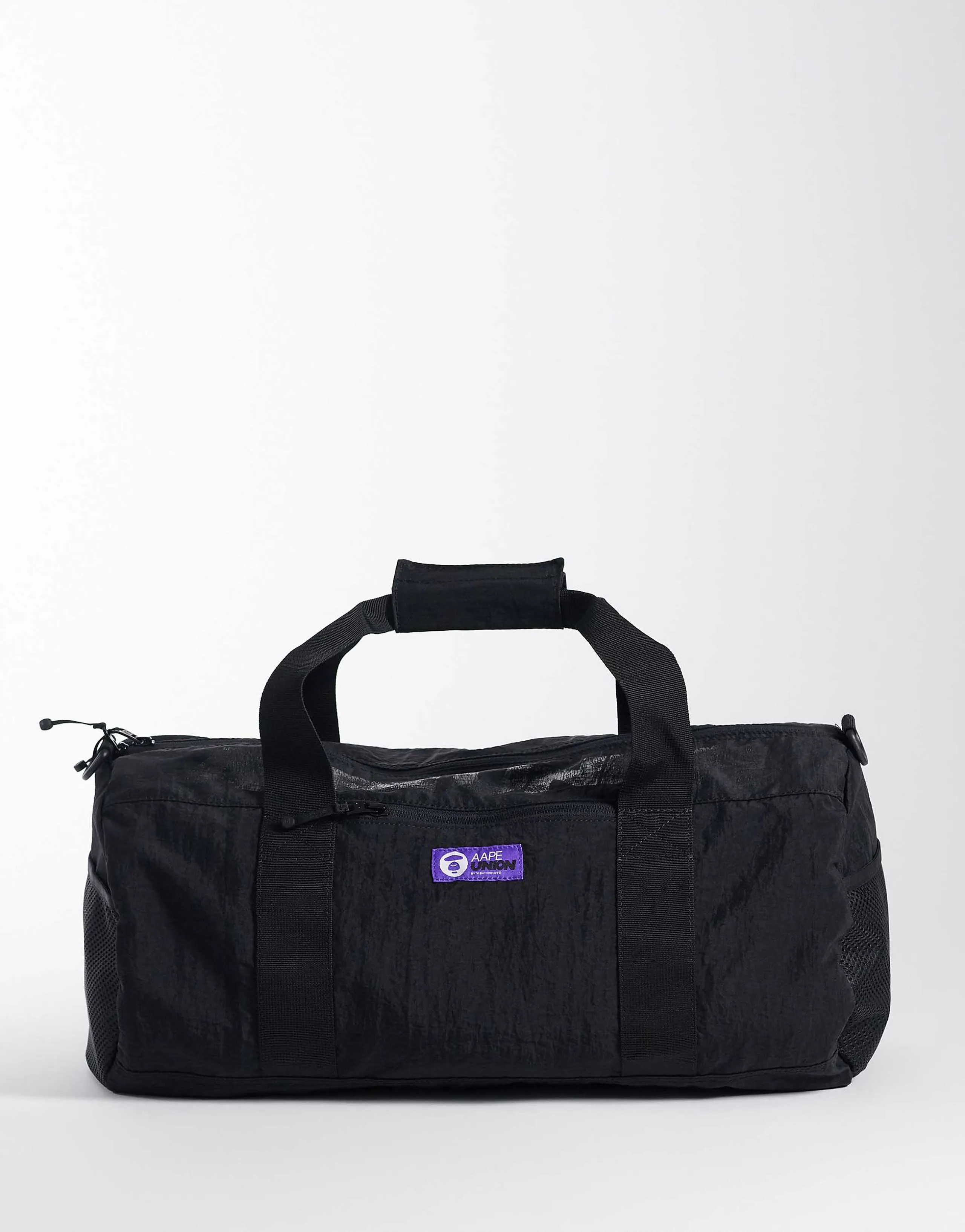 Aape by A Bathing Ape logo duffel bag in black 