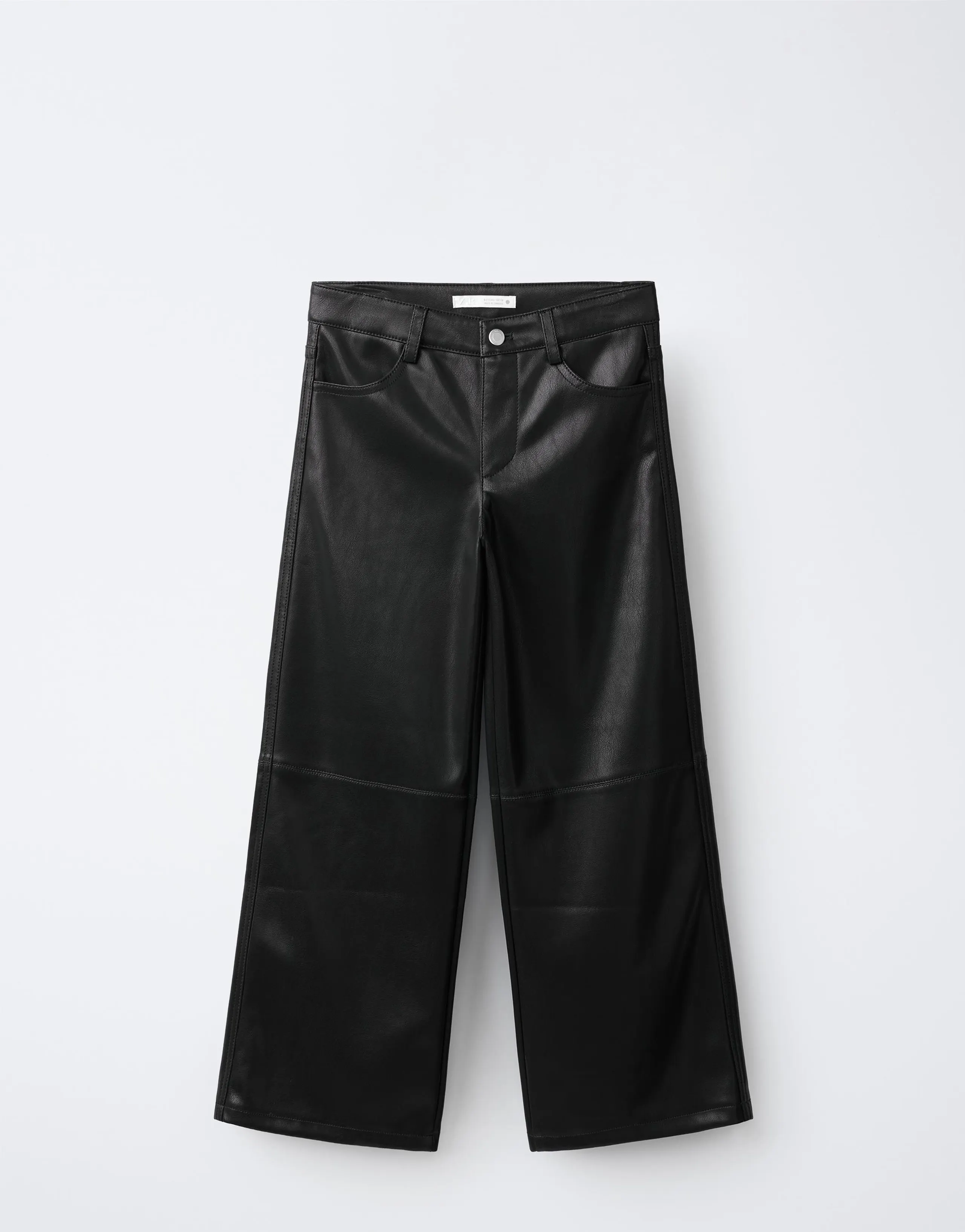 WIDE-LEG LEATHER EFFECT TROUSERS