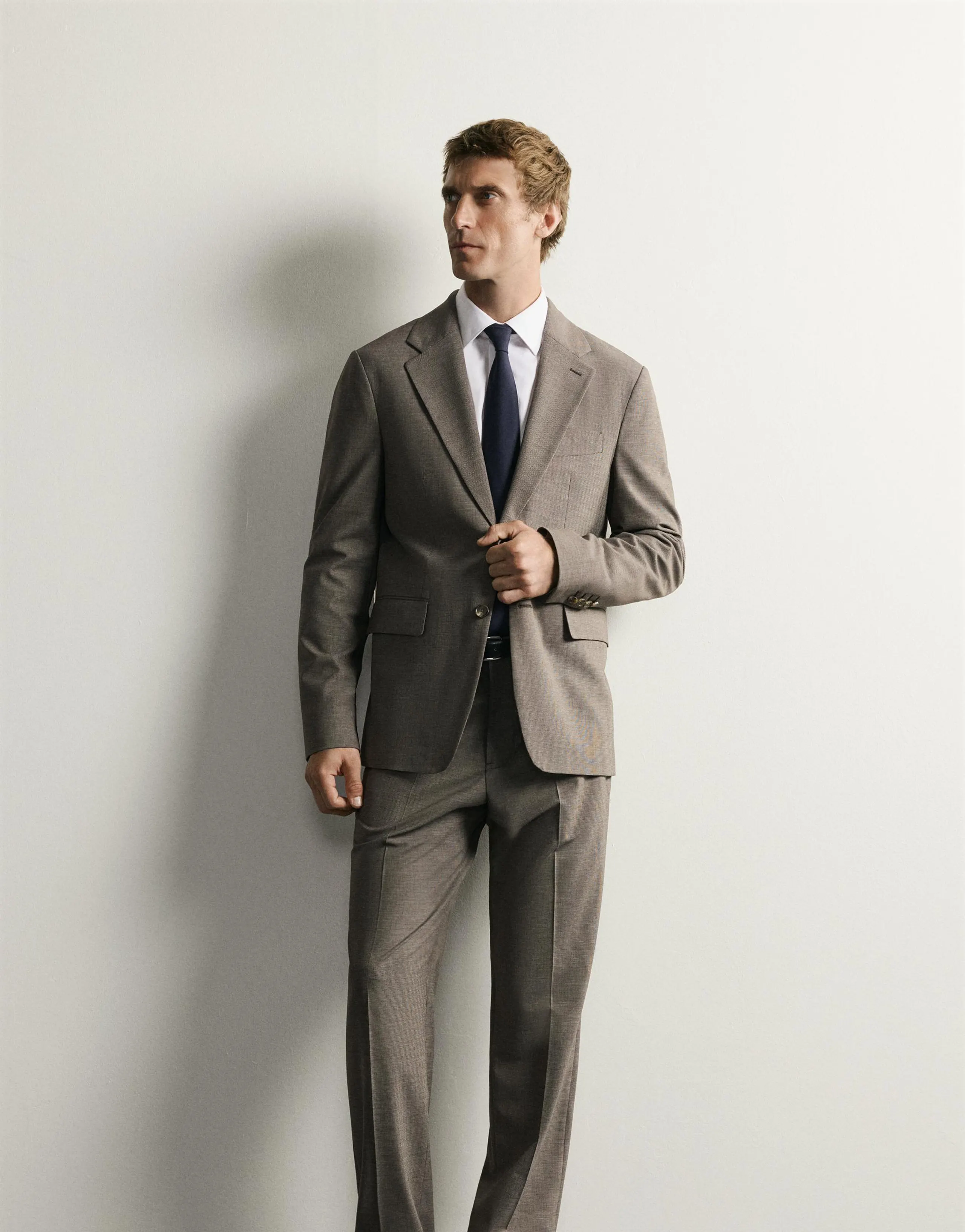 HOUNDSTOOTH REGULAR FIT SUIT TROUSERS